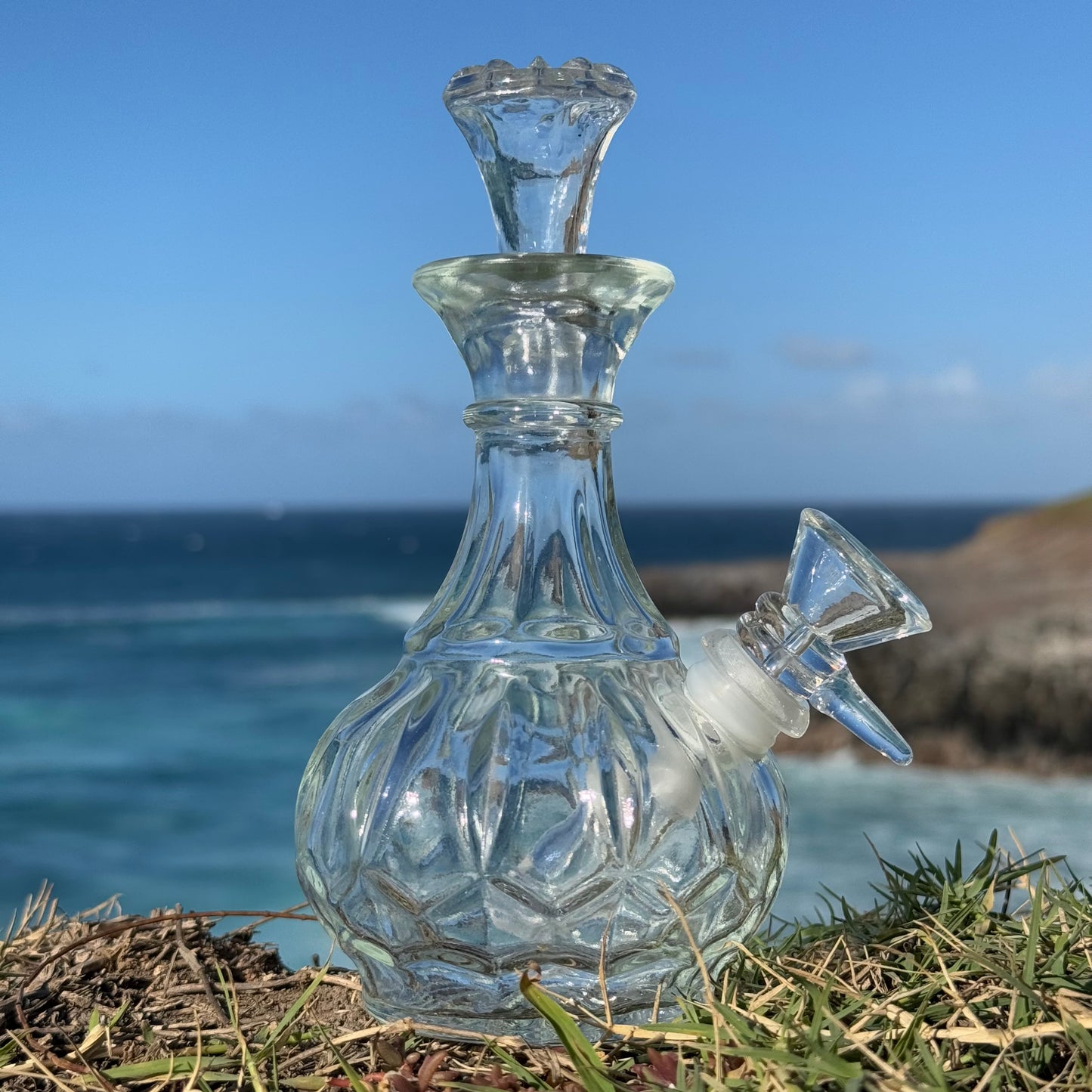 “Crystal Goblin" Upcycled Vintage Glass Vase Bong