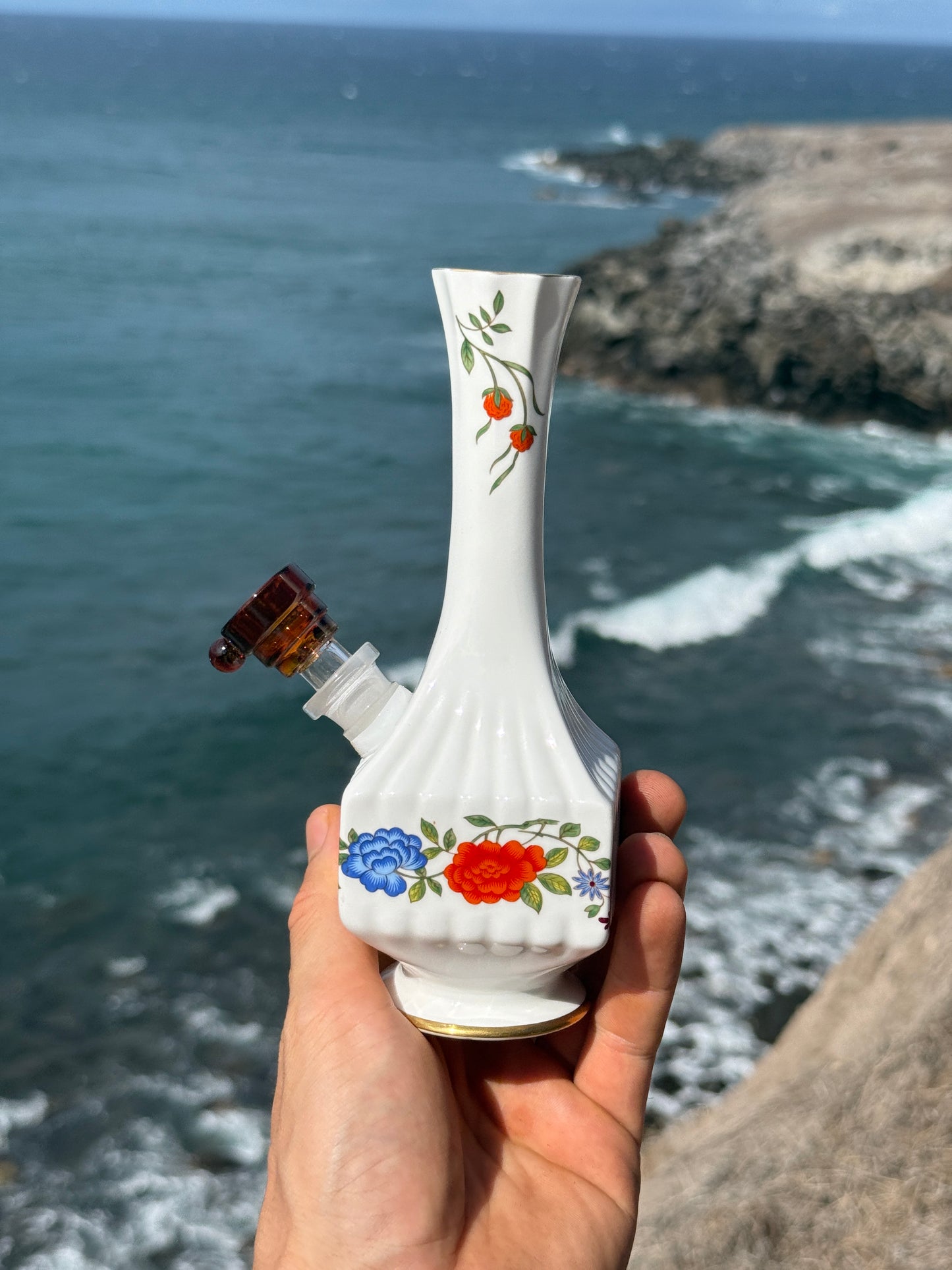 Vintage Ceramic Vase Bong “Springs Bouquet”