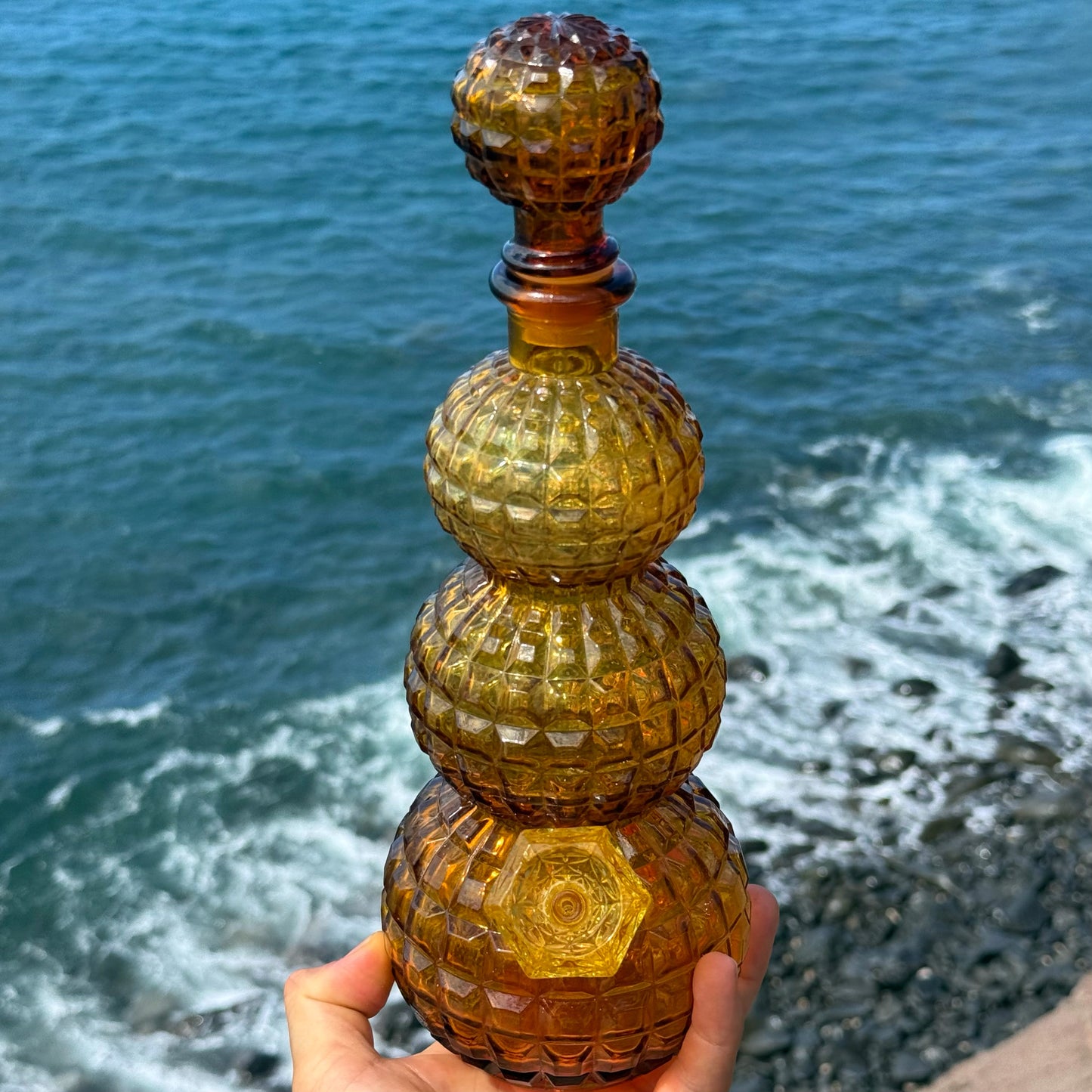 Vintage Decanter Bong “Citrine Disco”