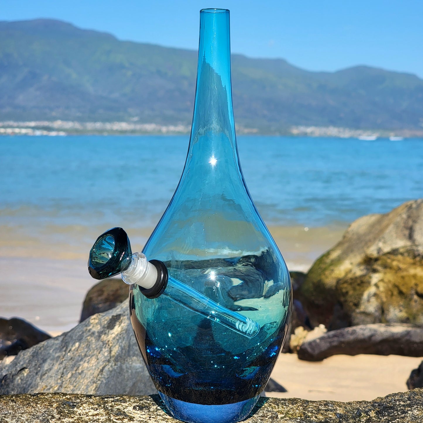 "Aquadrop" Vintage Handblown Upcycled Thick Glass Bong