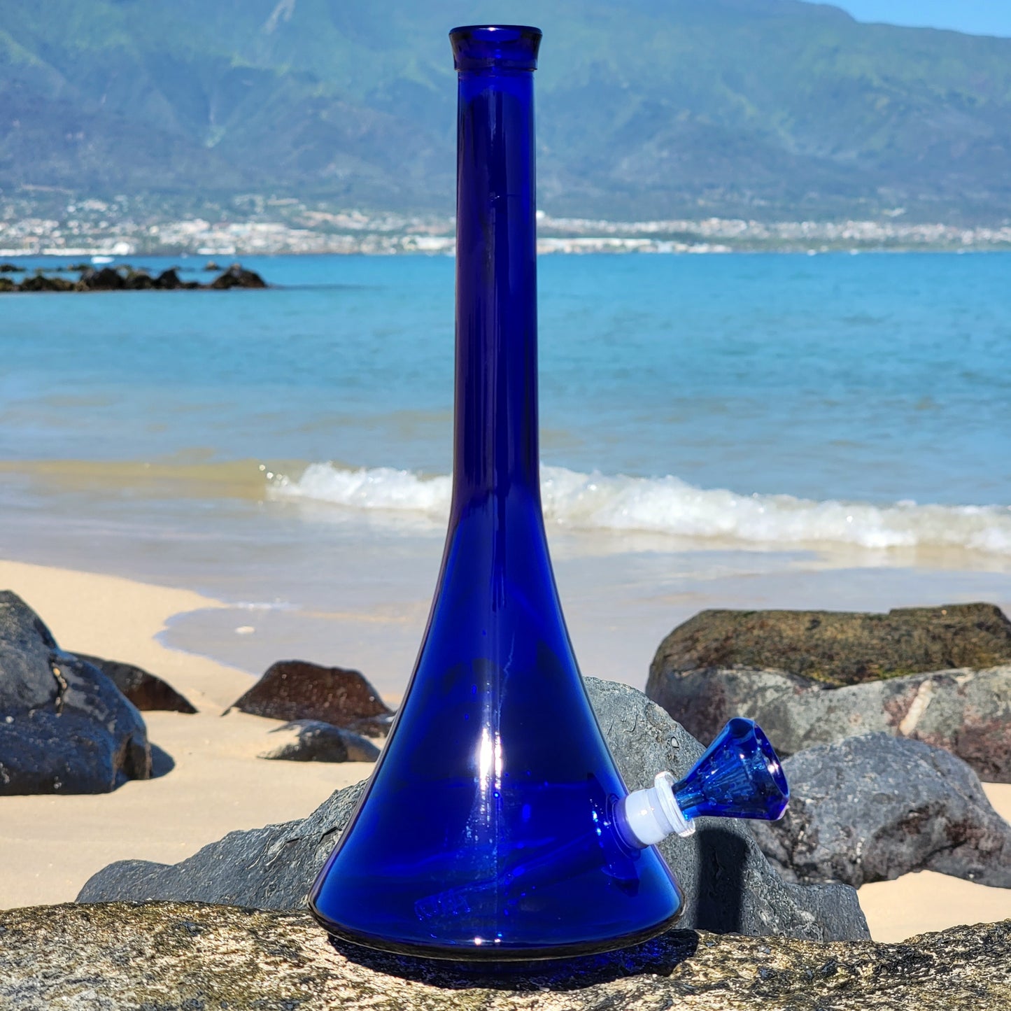 "Sapphire Seduction" Vintage Upcycled Thick Glass UFO Base Bong