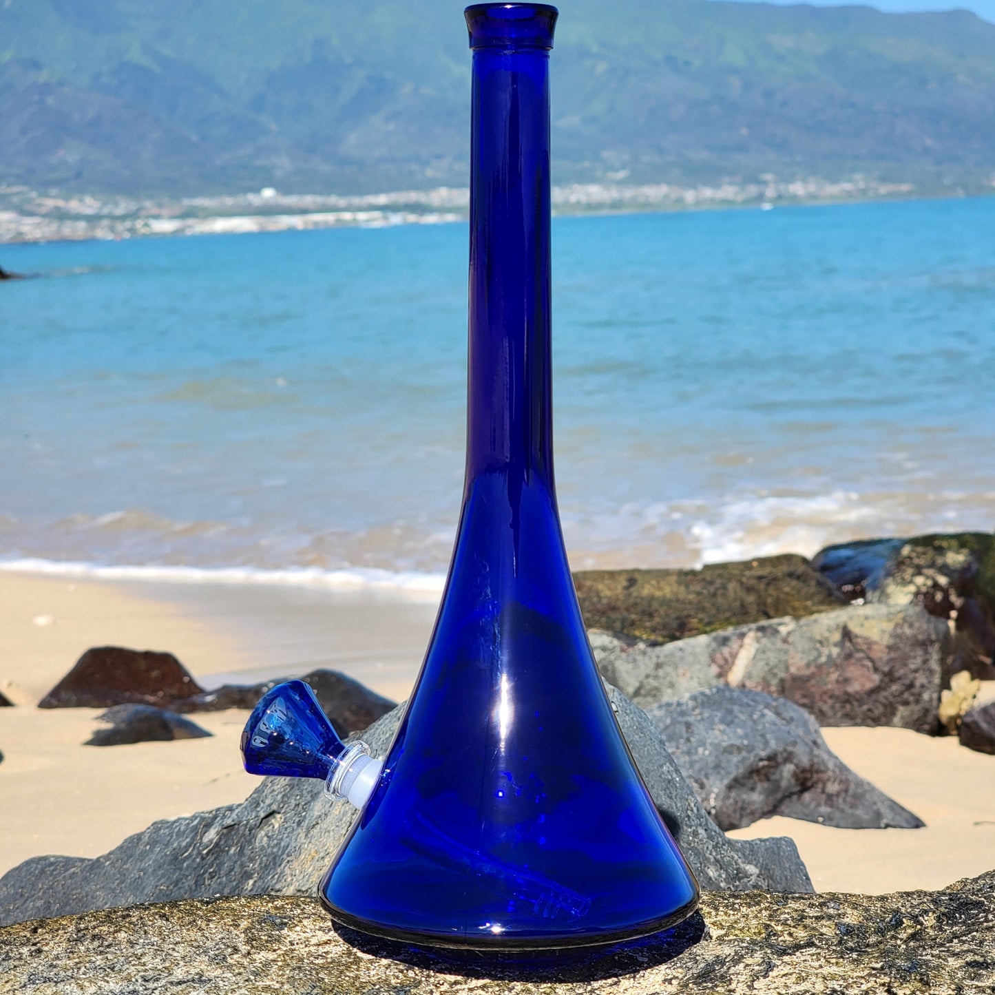 "Sapphire Seduction" Vintage Upcycled Thick Glass UFO Base Bong