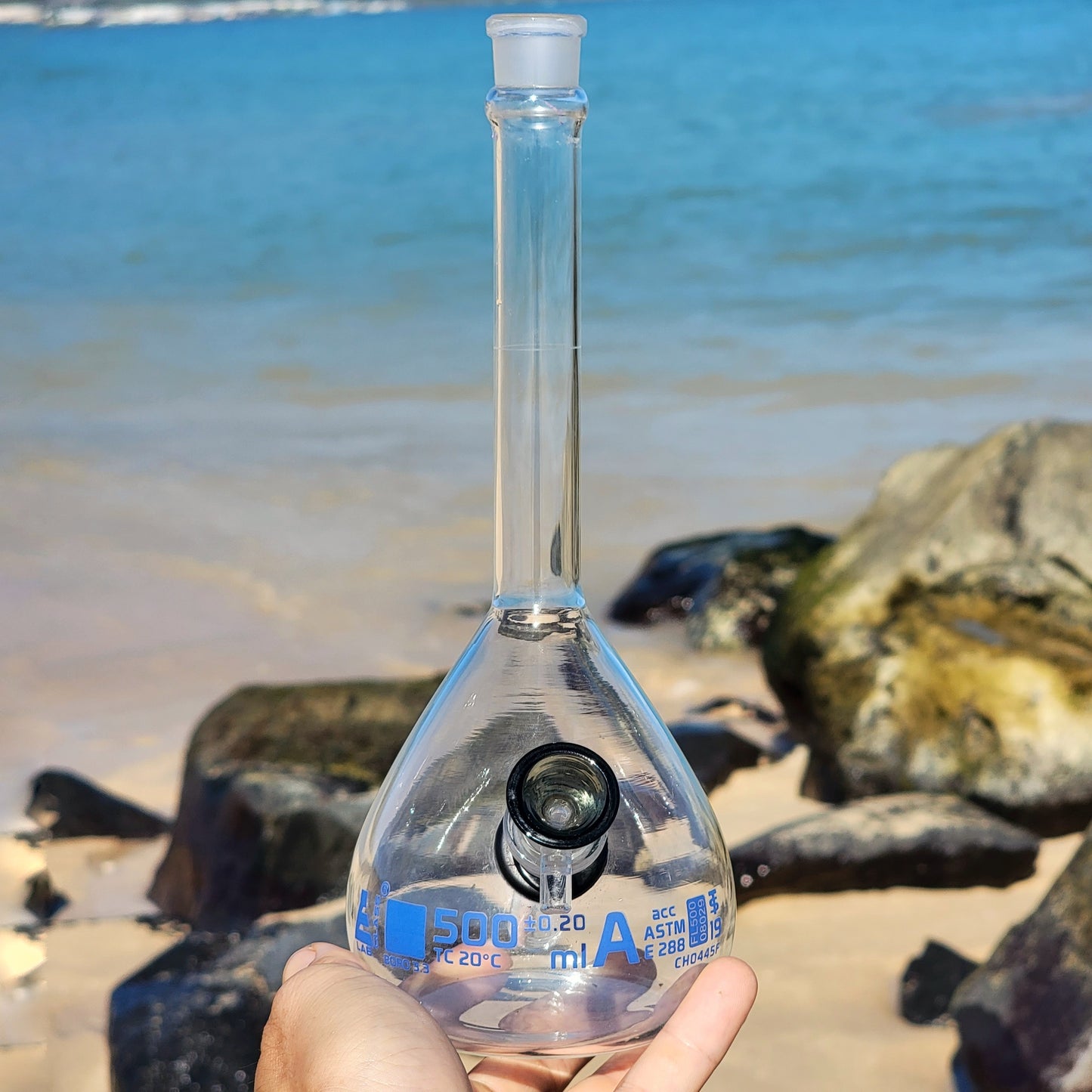 "Flask Bong" 500ml Upcycled Borosilicate Glass Flask Bong