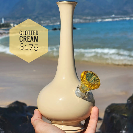 "Clotted Cream" Upcycled Gilded Ceramic Vase