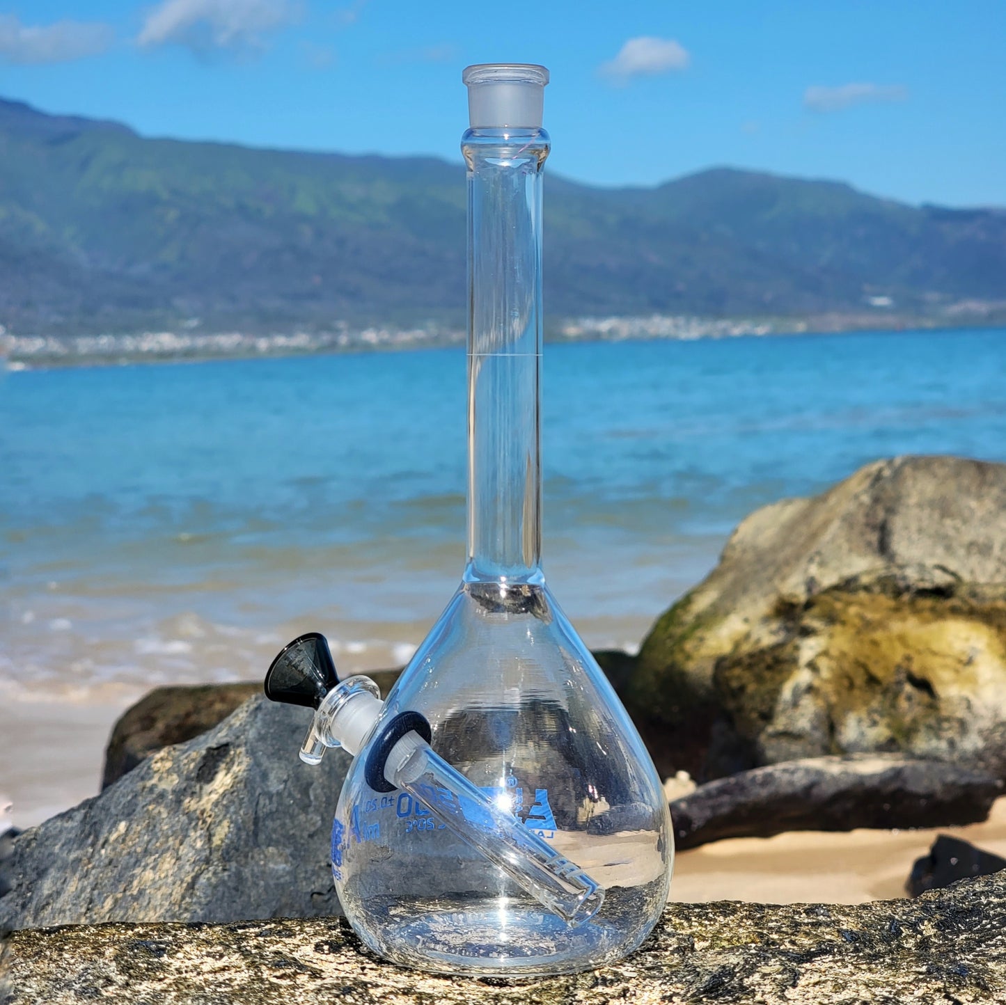 "Flask Bong" 500ml Upcycled Borosilicate Glass Flask Bong