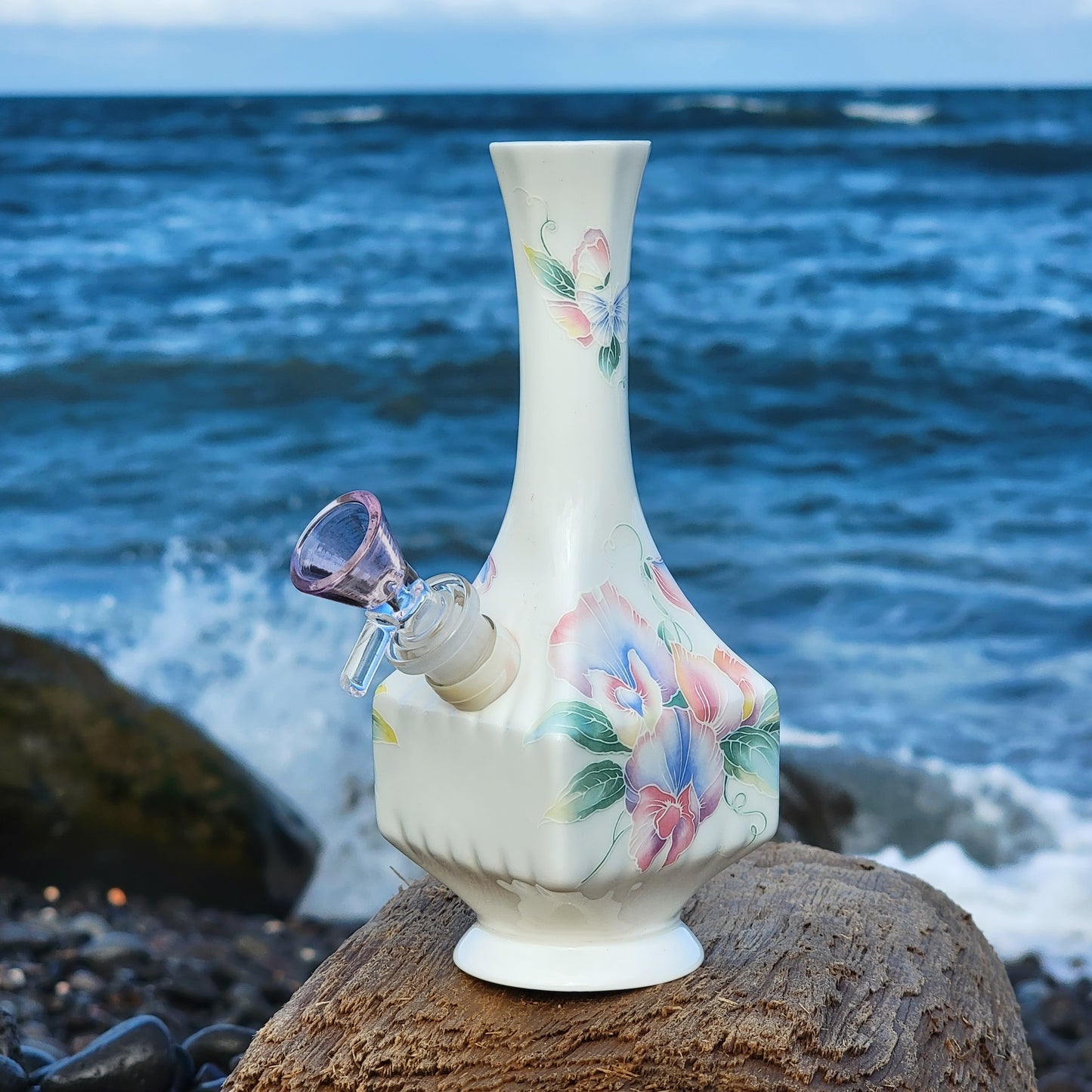 Vintage Ceramic Vase Bong “Orchid”