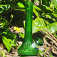 "Ribbed Emerald" Vintage Upcycled Emerald Glass Vase Bong