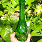"Crystalline Emerald" Vintage Upcycled Pressed Glass Vase Bong