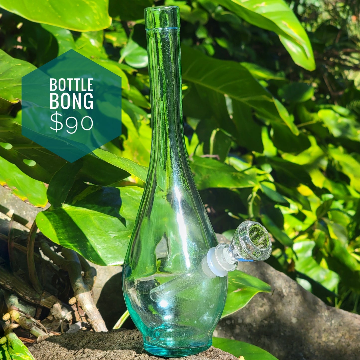 "Bottle Bong" Upcycled Glass Bottle Bong