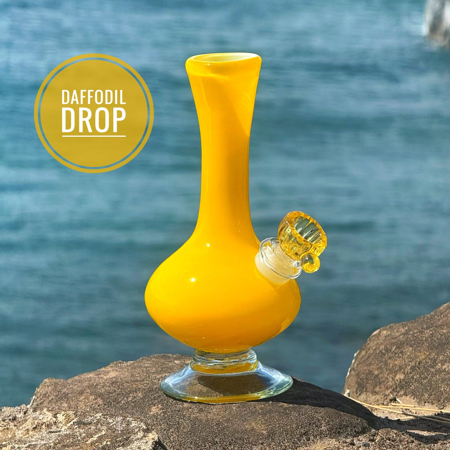 Vintage Yellow Glass Vase Bong “Daffodil Drop”