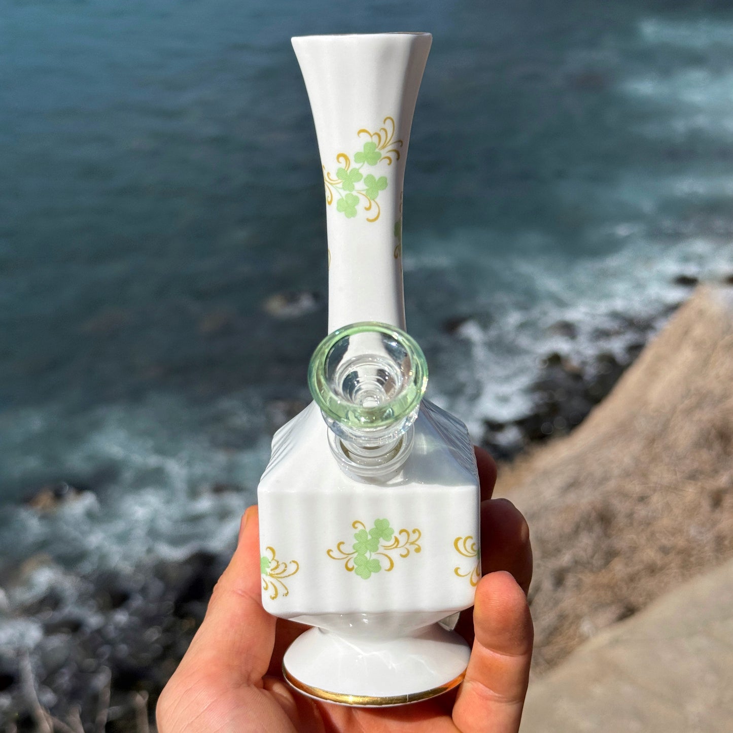 Vintage Ceramic Bong “Shamrock Seduction"