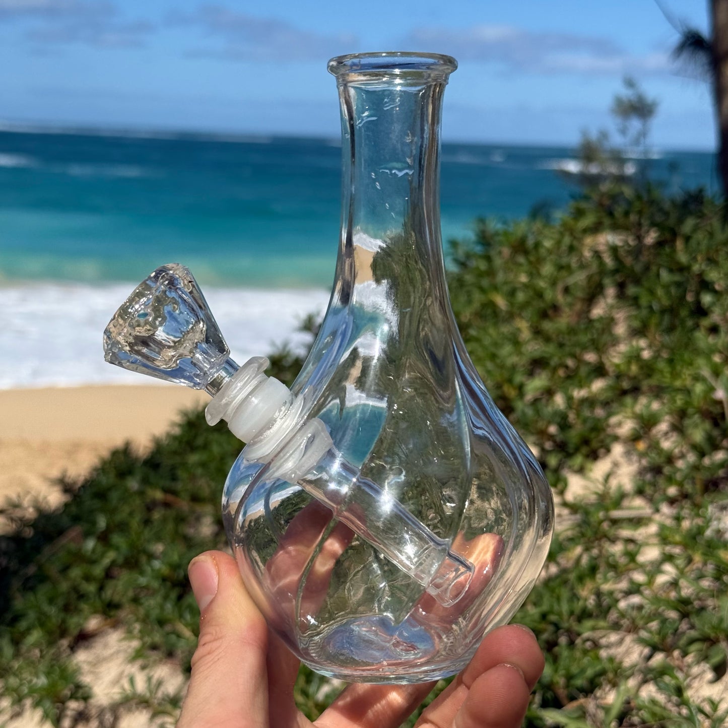 Clear Glass Vase Bong “Crystalline Goblet”
