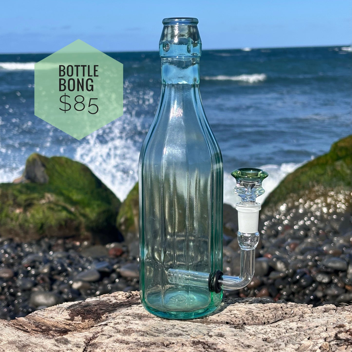 “Bottle Bong" Upcycled Glass Bottle Bong