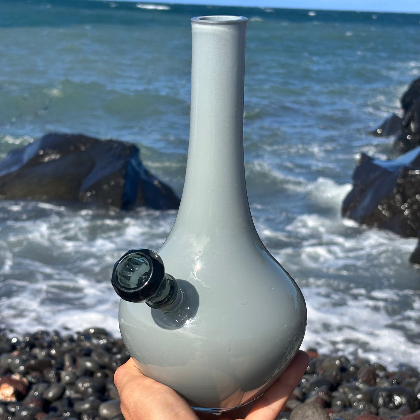 “Smoky Seductress” Vintage Upcycled Handblown Glass Vase Bong