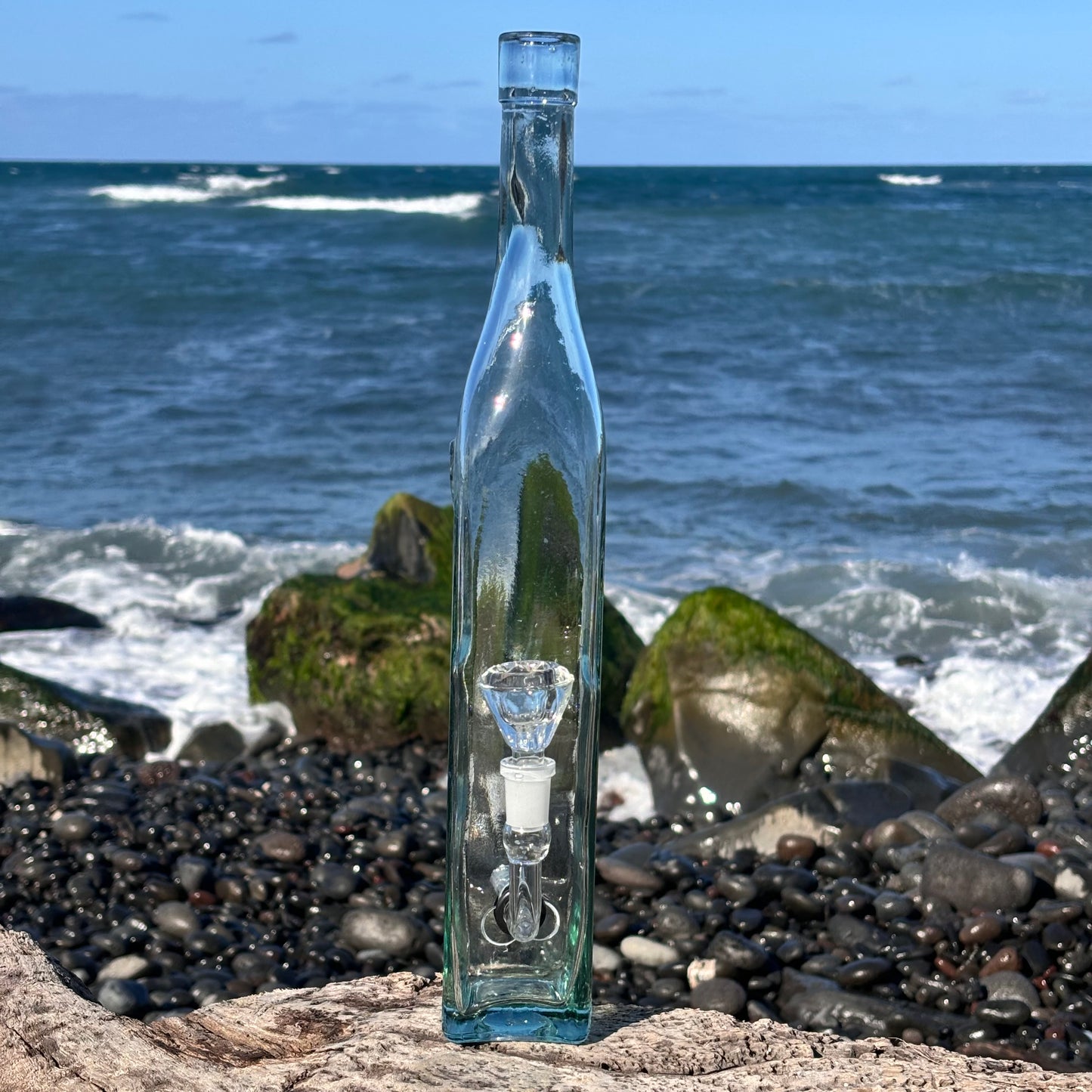 “Bottle Bong" Upcycled Glass Bottle Bong
