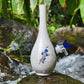 "Blue Iris" Vintage Upcycled Japanese Upcycled Ceramic Bud Vase Bong