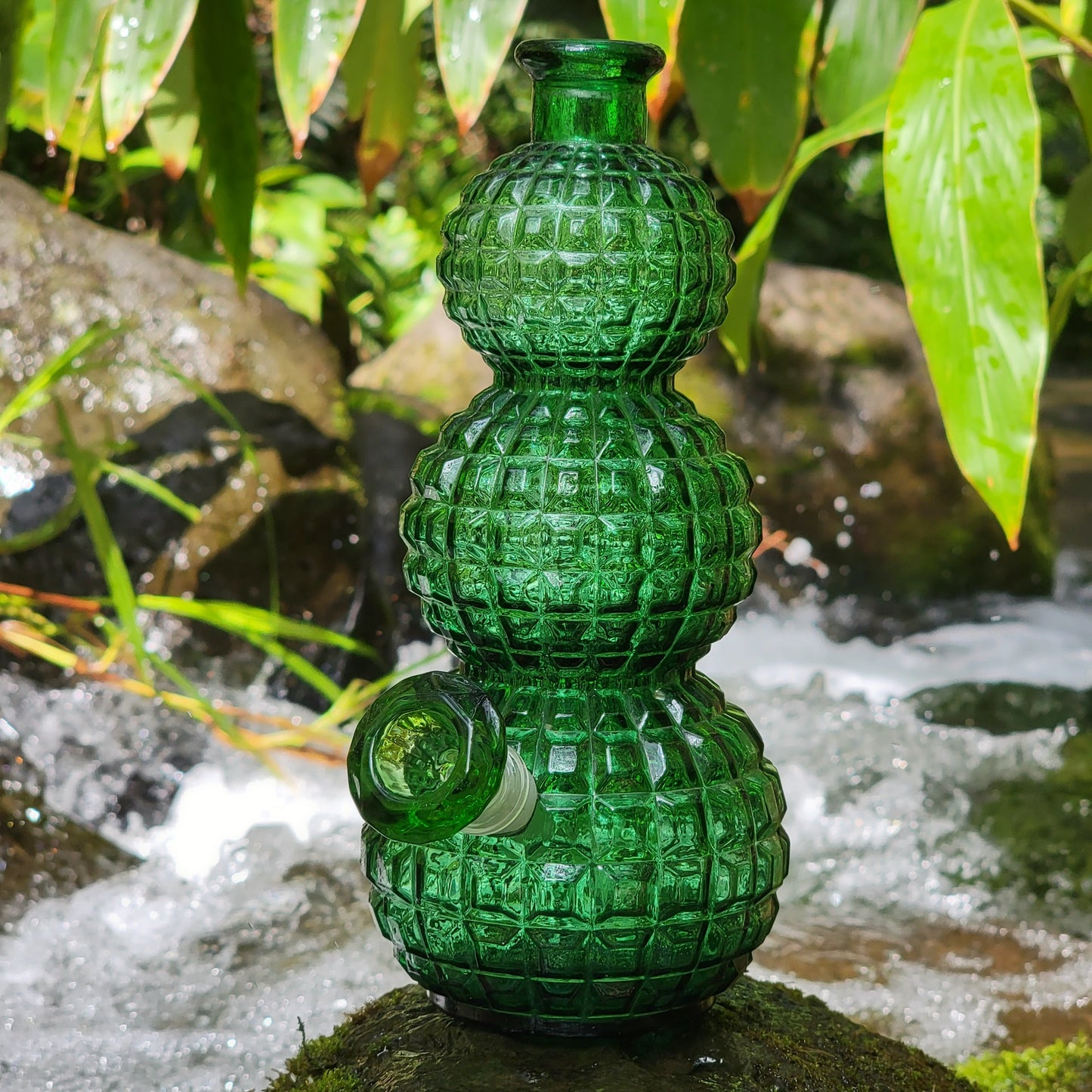 "Emerald Disco" Vintage Glass Decanter