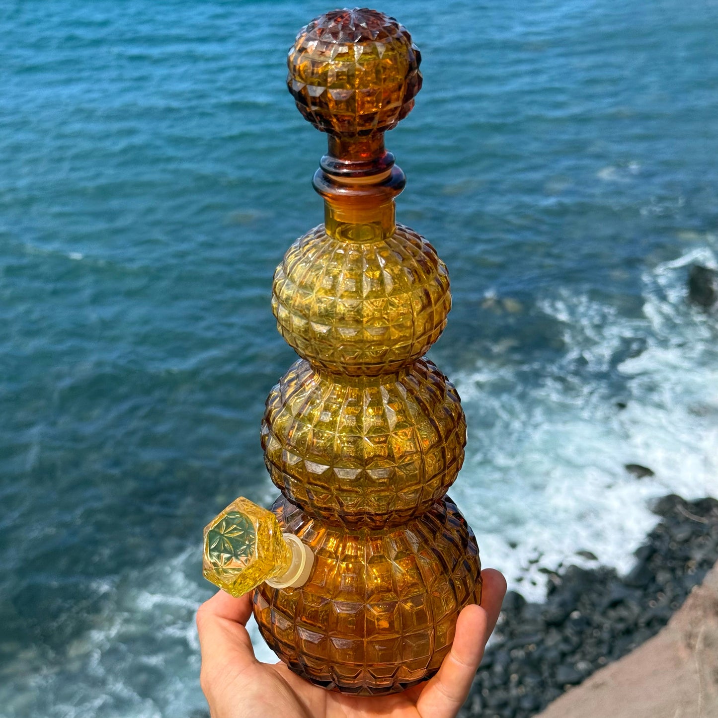Vintage Decanter Bong “Citrine Disco”