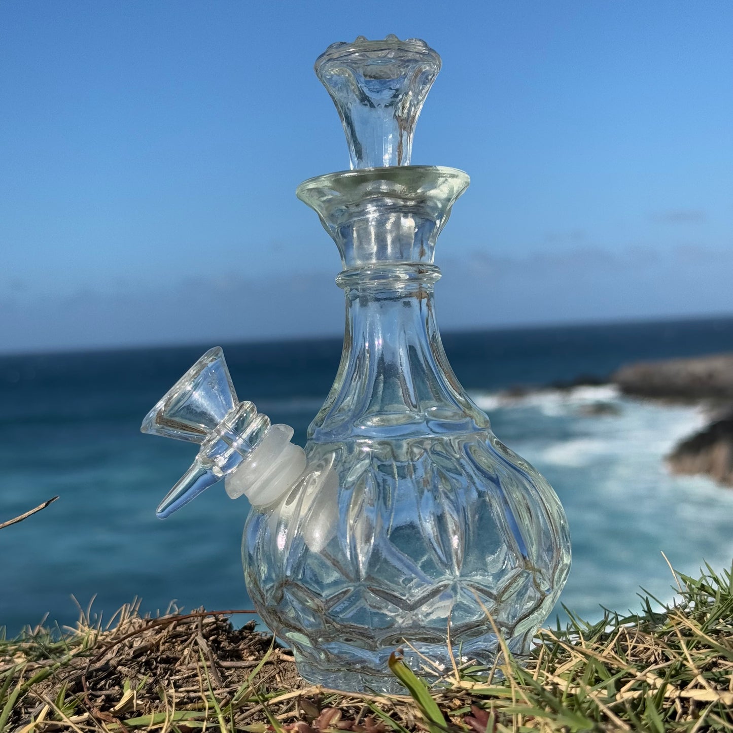 “Crystal Goblin" Upcycled Vintage Glass Vase Bong