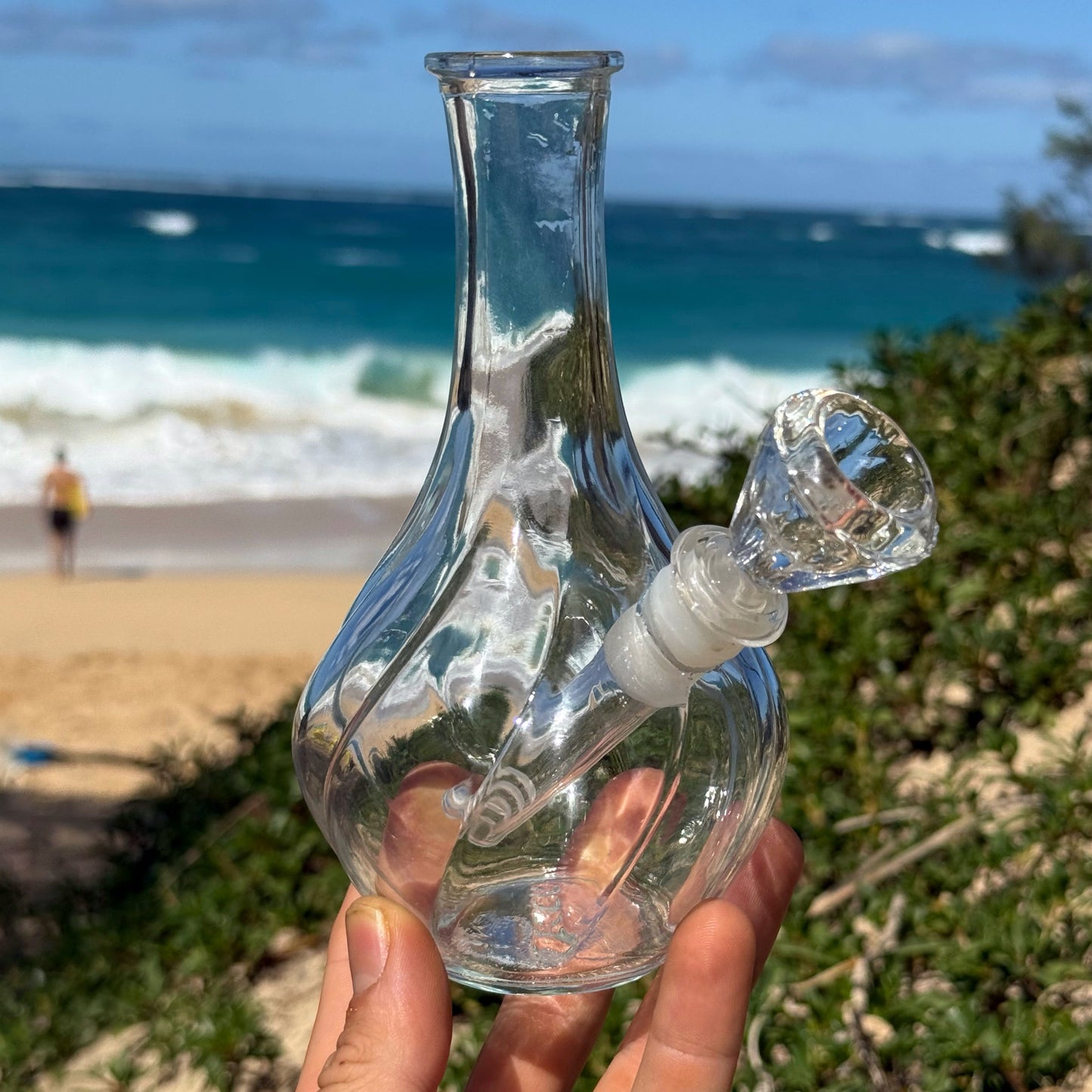 Clear Glass Vase Bong “Crystalline Goblet”