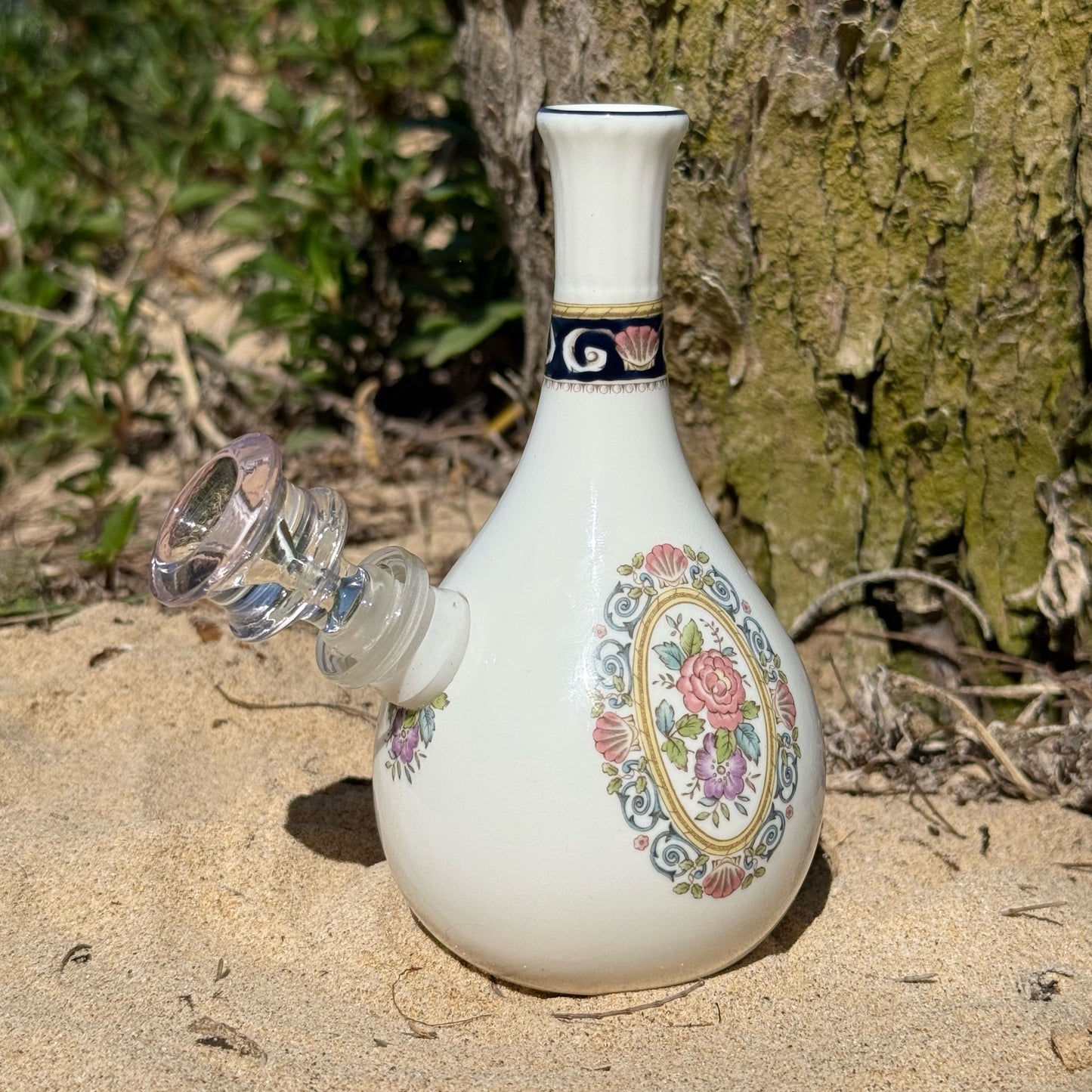 “Ravishing Rose” Upcycled Vase Bong Vintage ceramic