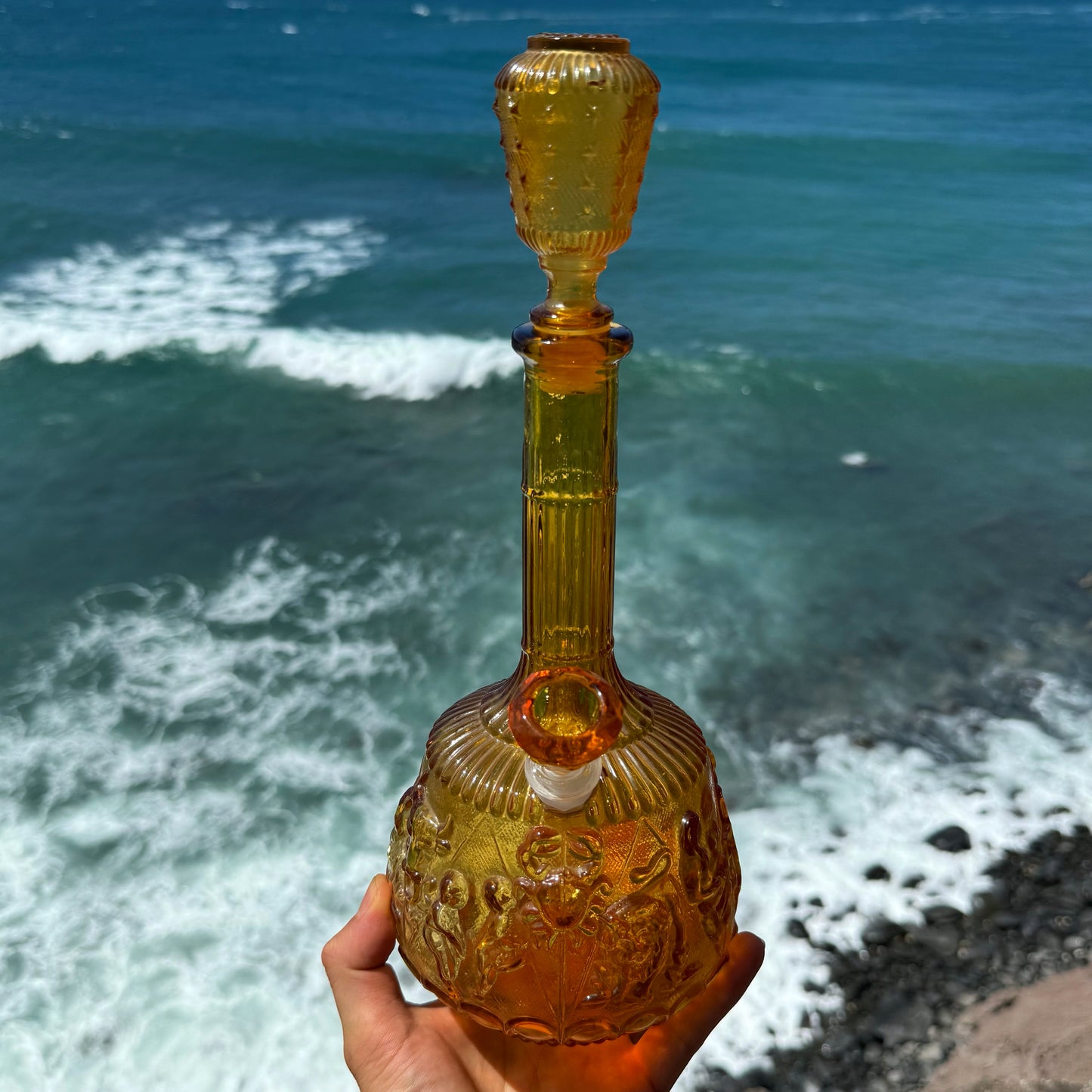 Vintage Decanter Bong “Citrine Constellation”