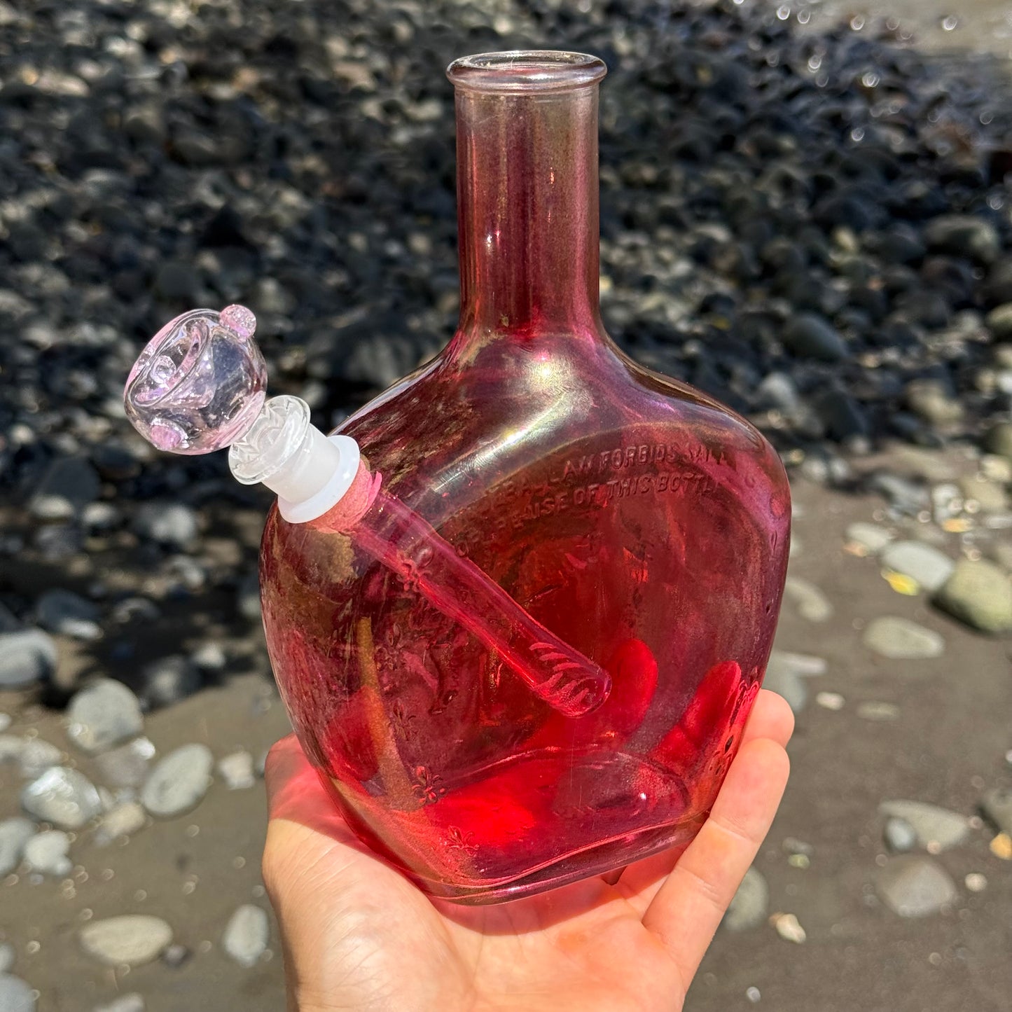 Vintage Decanter Bong “Fuchsia Crusader”