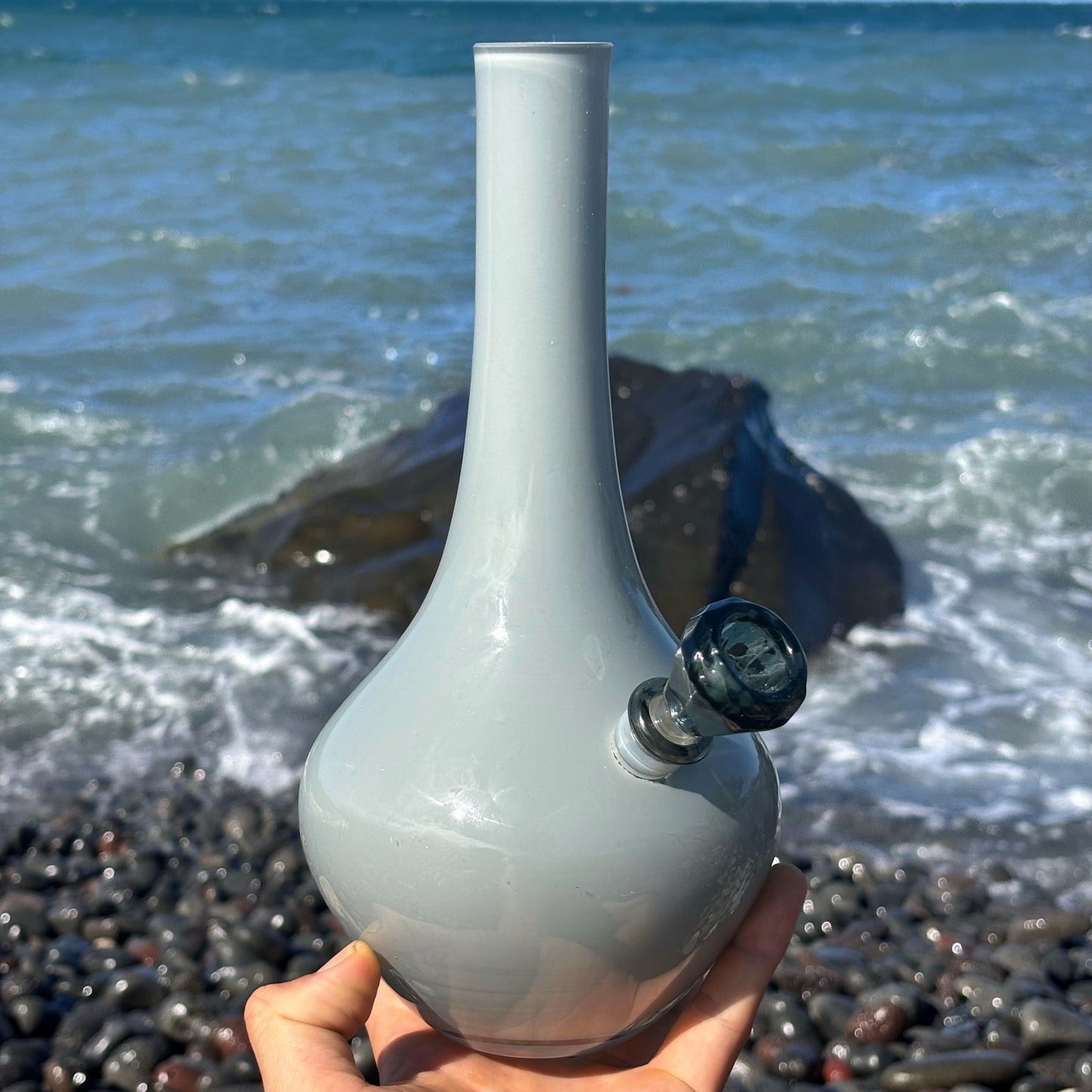 “Smoky Seductress” Vintage Upcycled Handblown Glass Vase Bong
