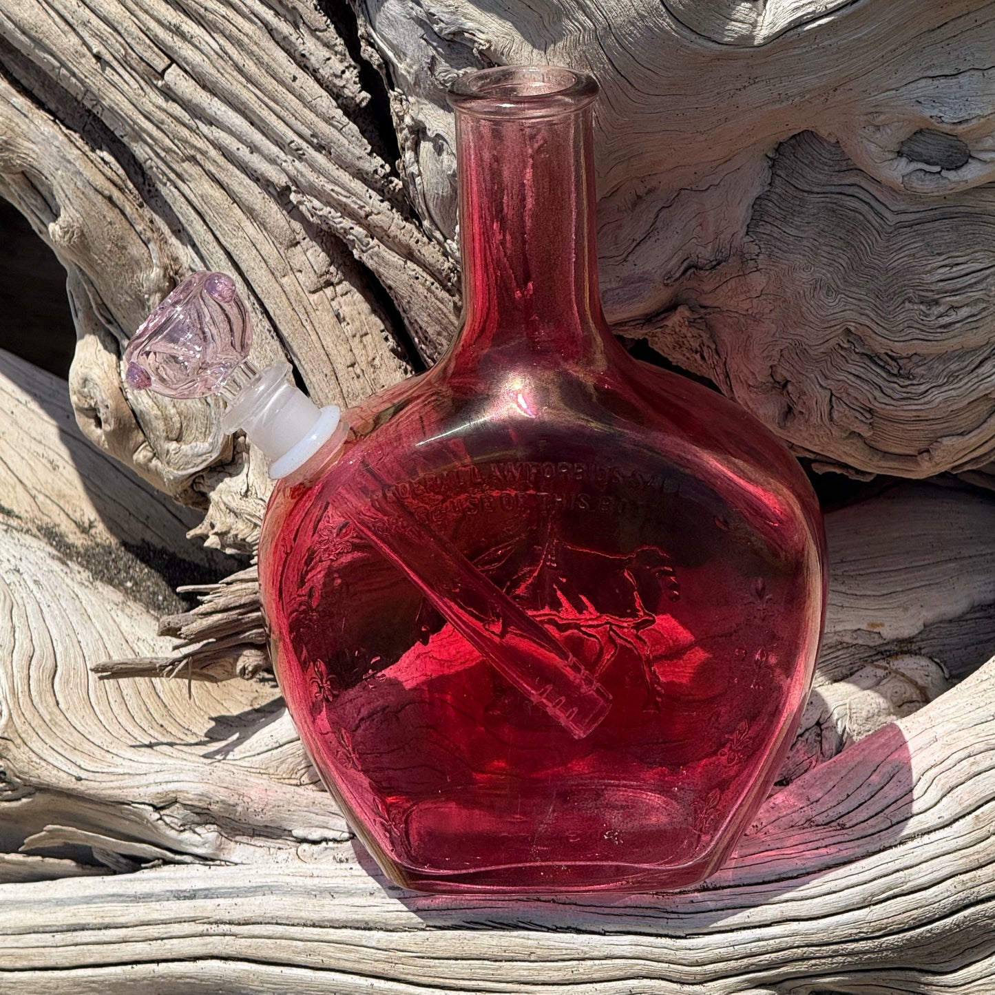 Vintage Decanter Bong “Fuchsia Crusader”