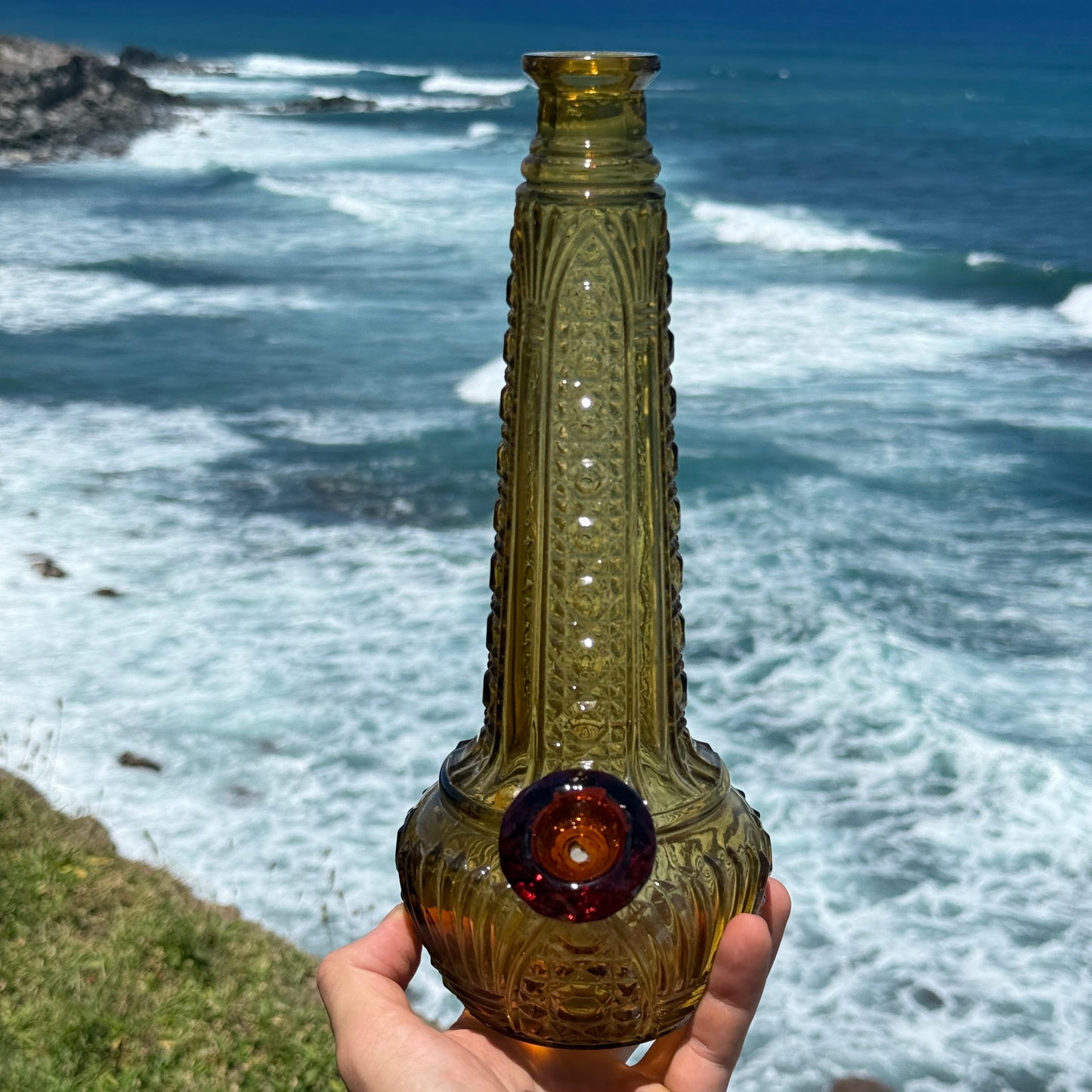 Vintage Decanter Bong “Carved Citrine”