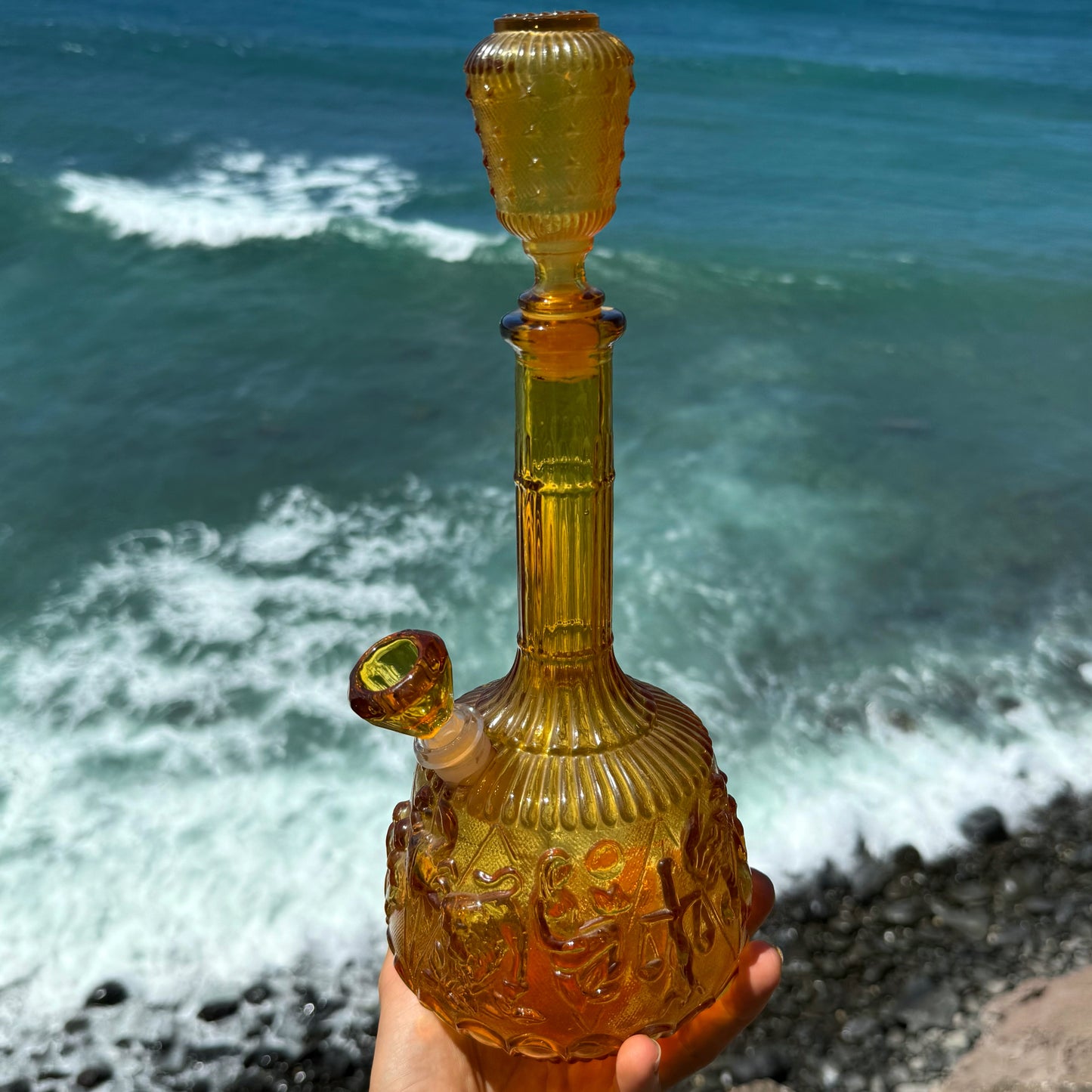 Vintage Decanter Bong “Citrine Constellation”