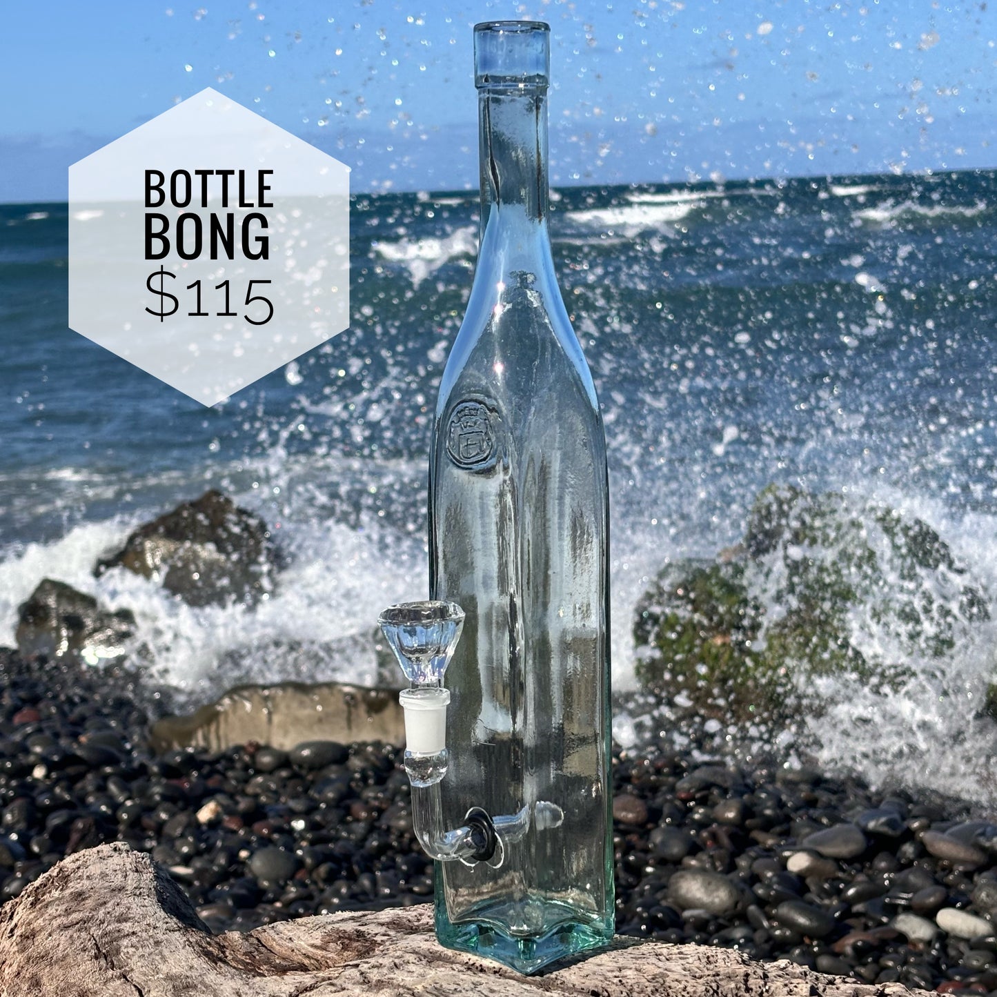 “Bottle Bong" Upcycled Glass Bottle Bong