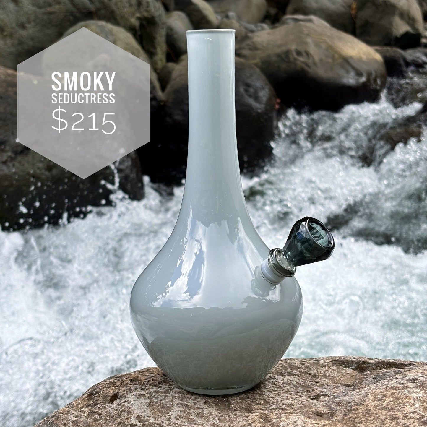 “Smoky Seductress” Vintage Upcycled Handblown Glass Vase Bong