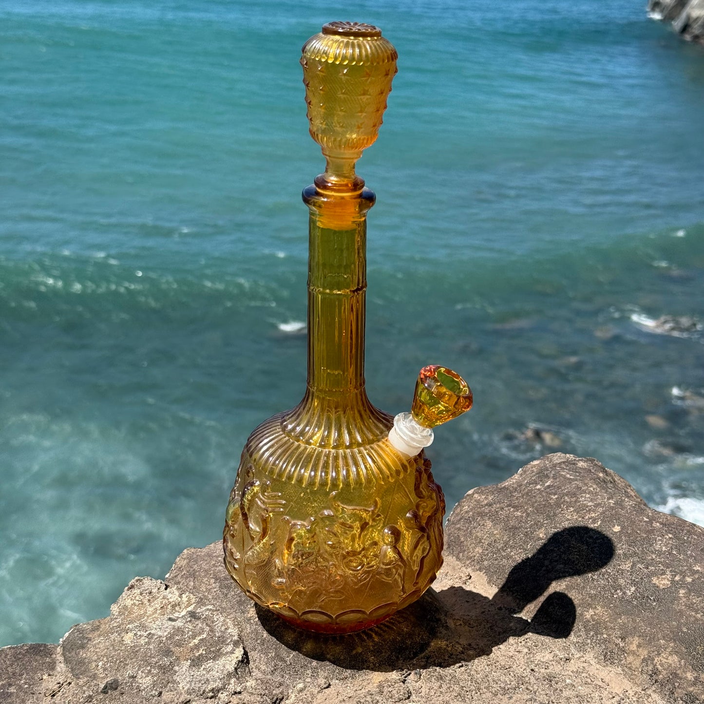 Vintage Decanter Bong “Citrine Constellation”