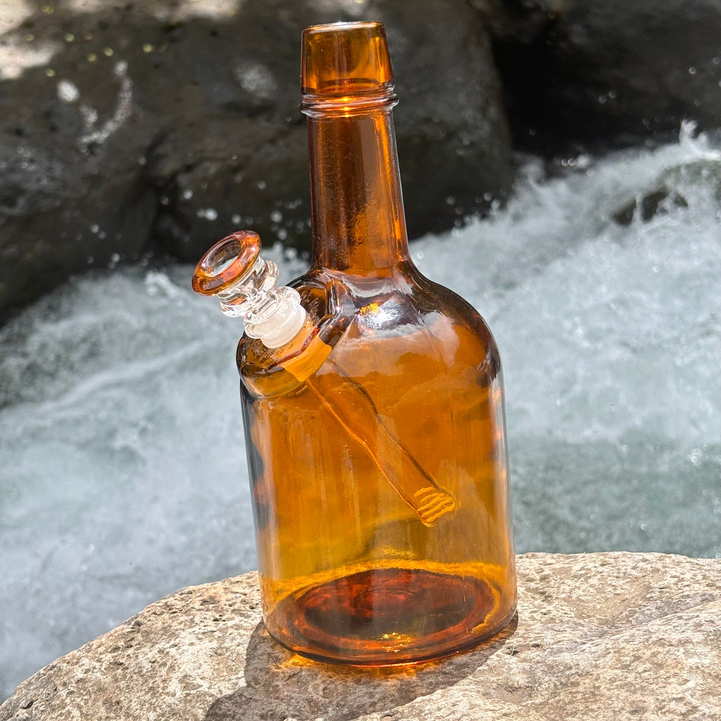 “Bartenders Bong” Vintage Upcycled Glass Bottle Bong