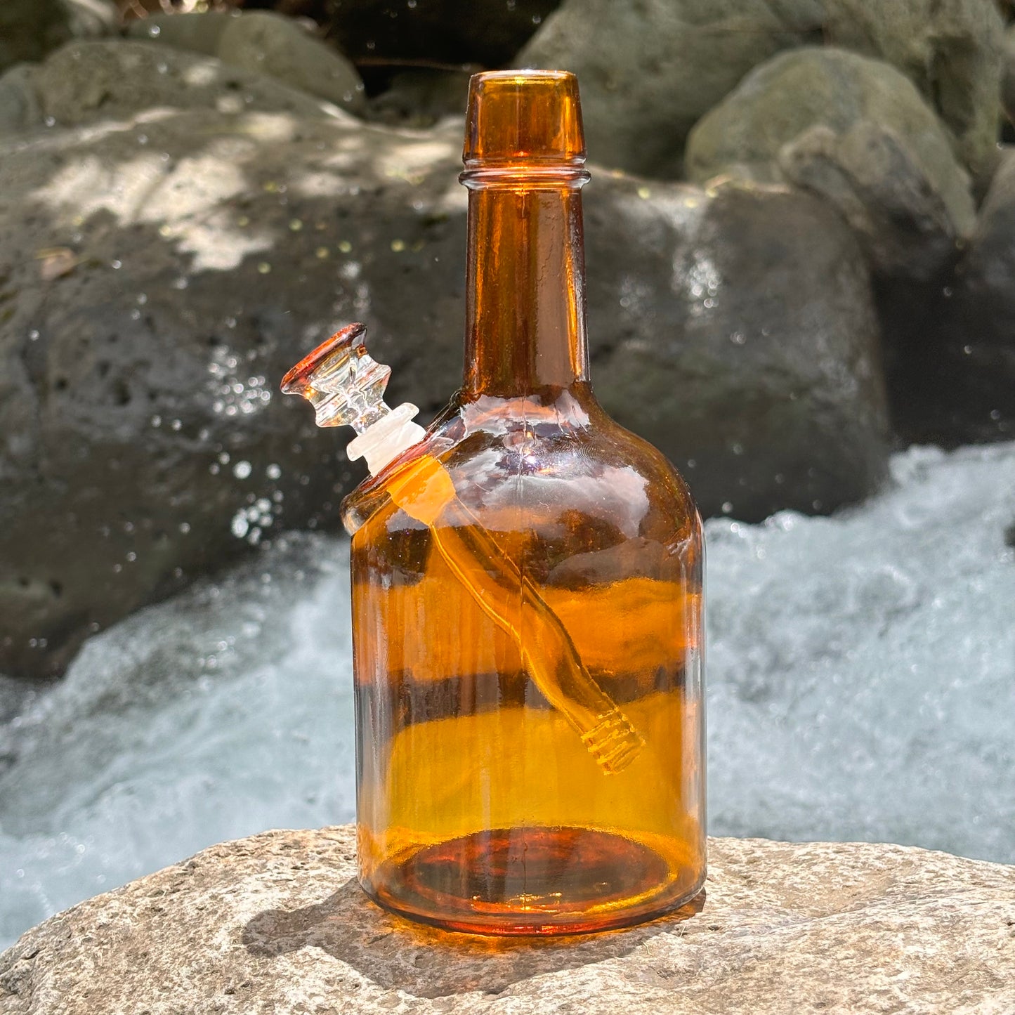 “Bartenders Bong” Vintage Upcycled Glass Bottle Bong