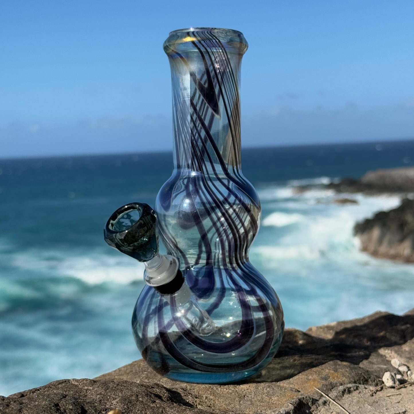 “Smoky Chalice” Vintage Upcycled Glass Vase Bong