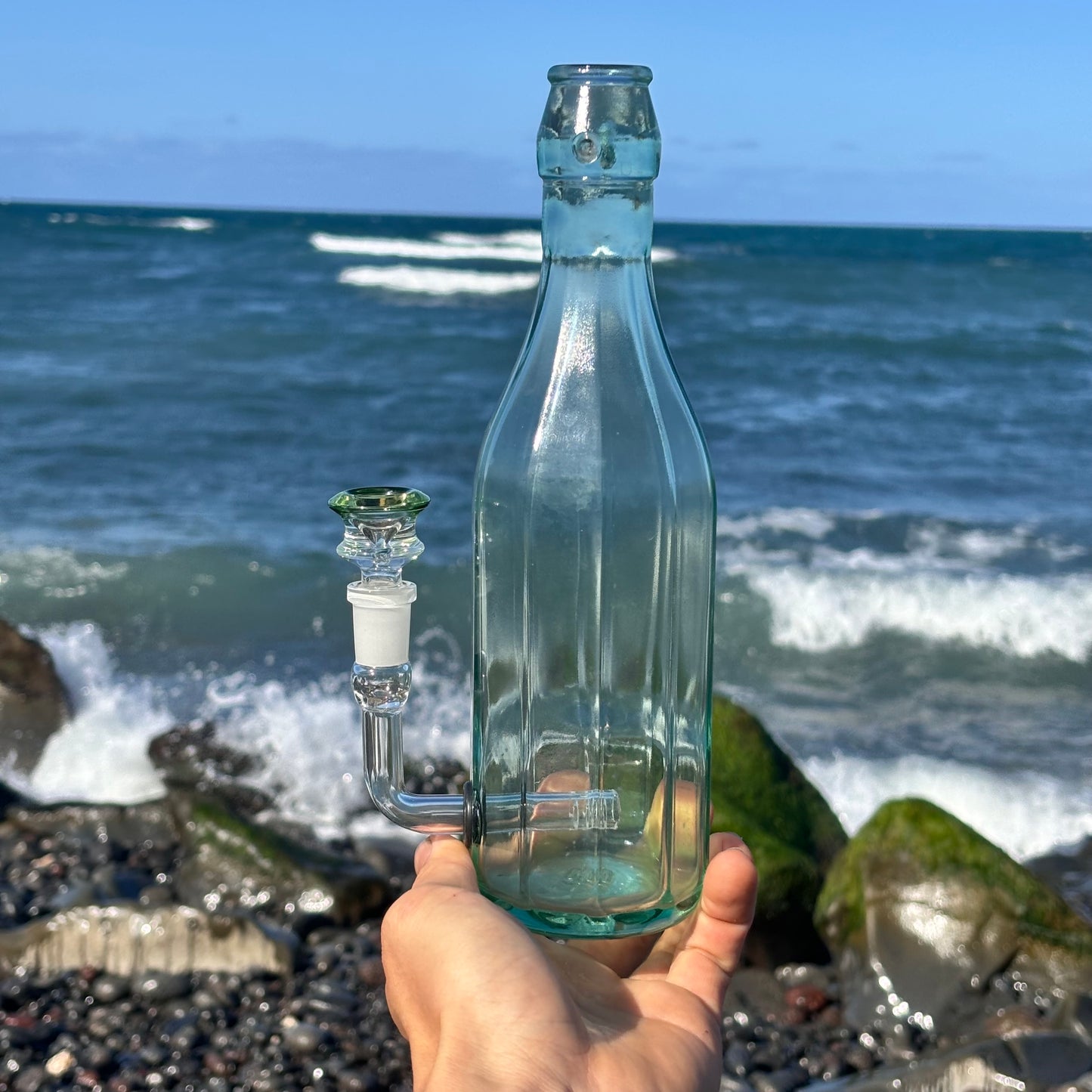 “Bottle Bong" Upcycled Glass Bottle Bong