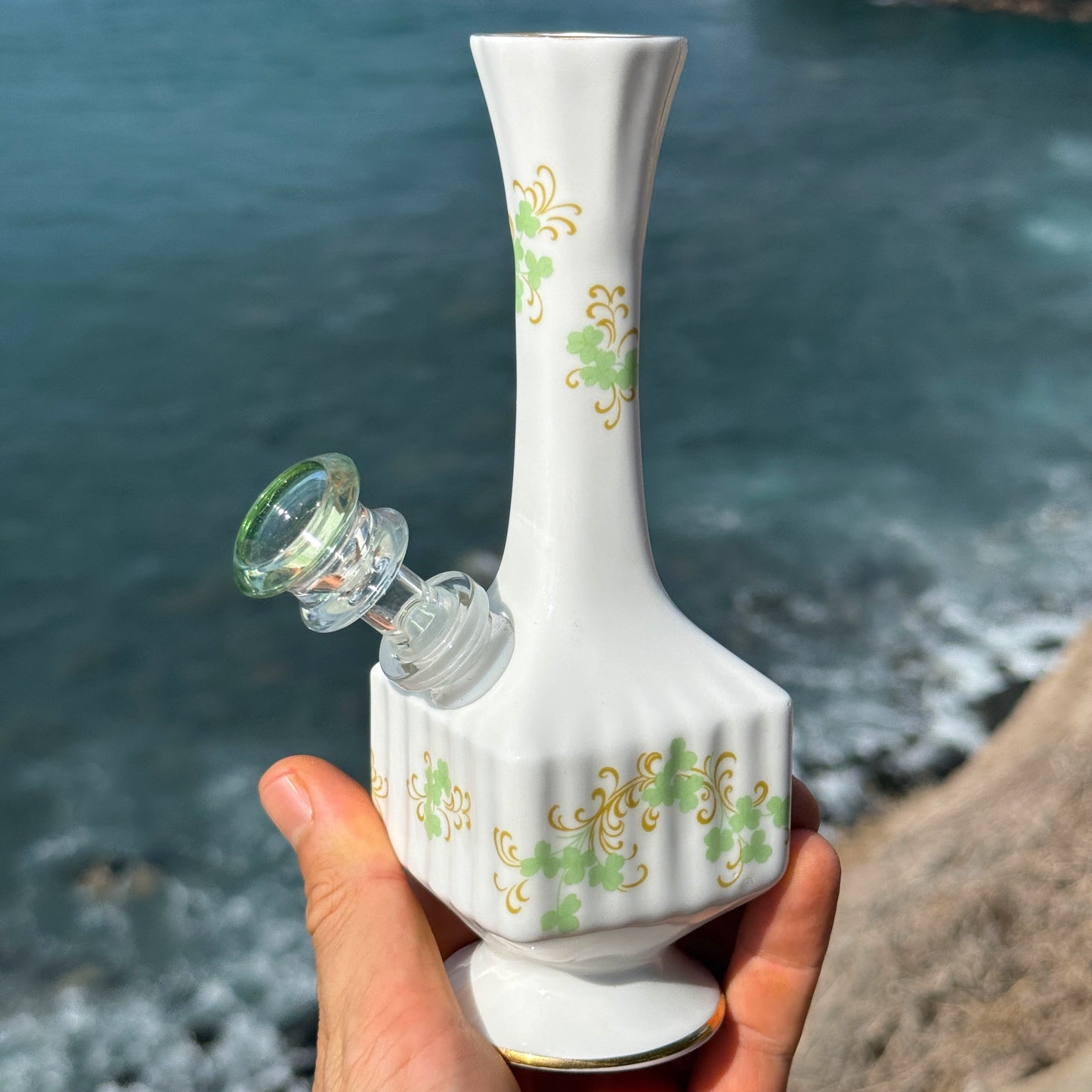 Vintage Ceramic Bong “Shamrock Seduction"