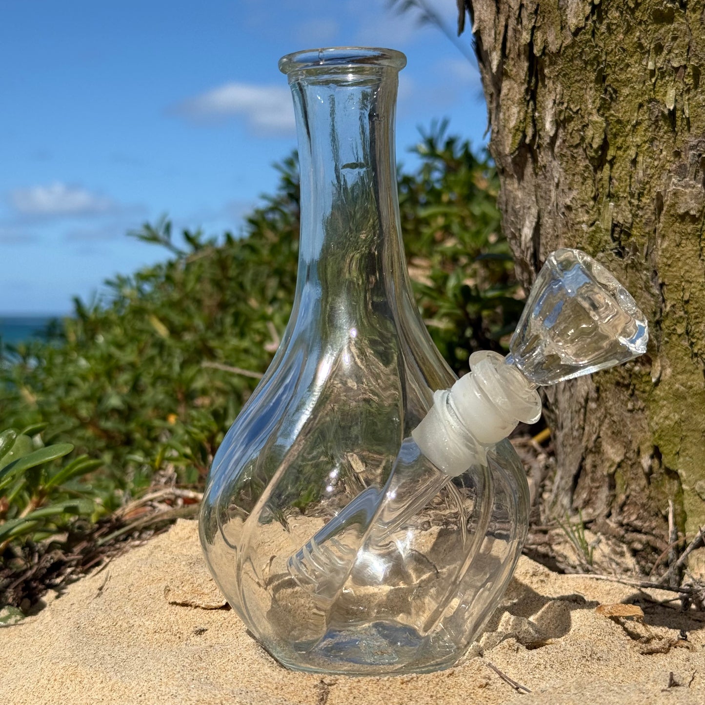 Clear Glass Vase Bong “Crystalline Goblet”