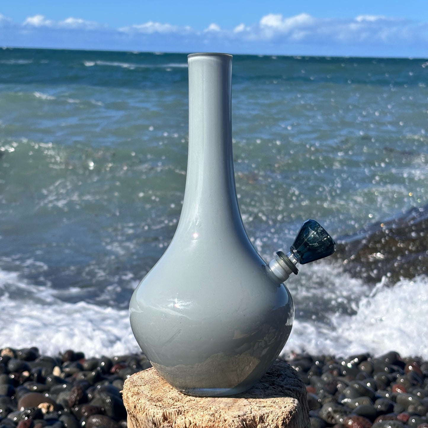 “Smoky Seductress” Vintage Upcycled Handblown Glass Vase Bong