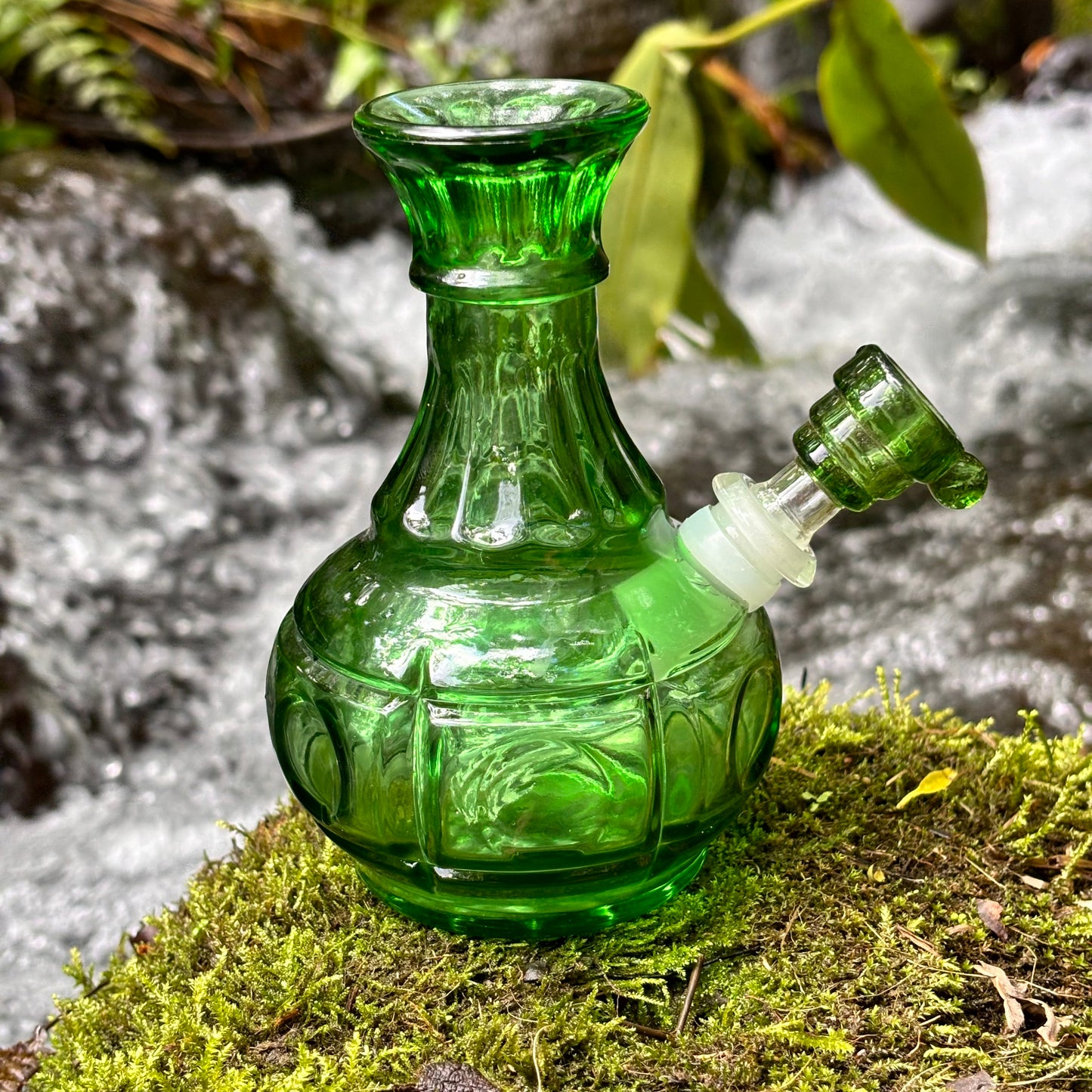 “Green Goblin” Vintage Upcycled Glass Glass Bong