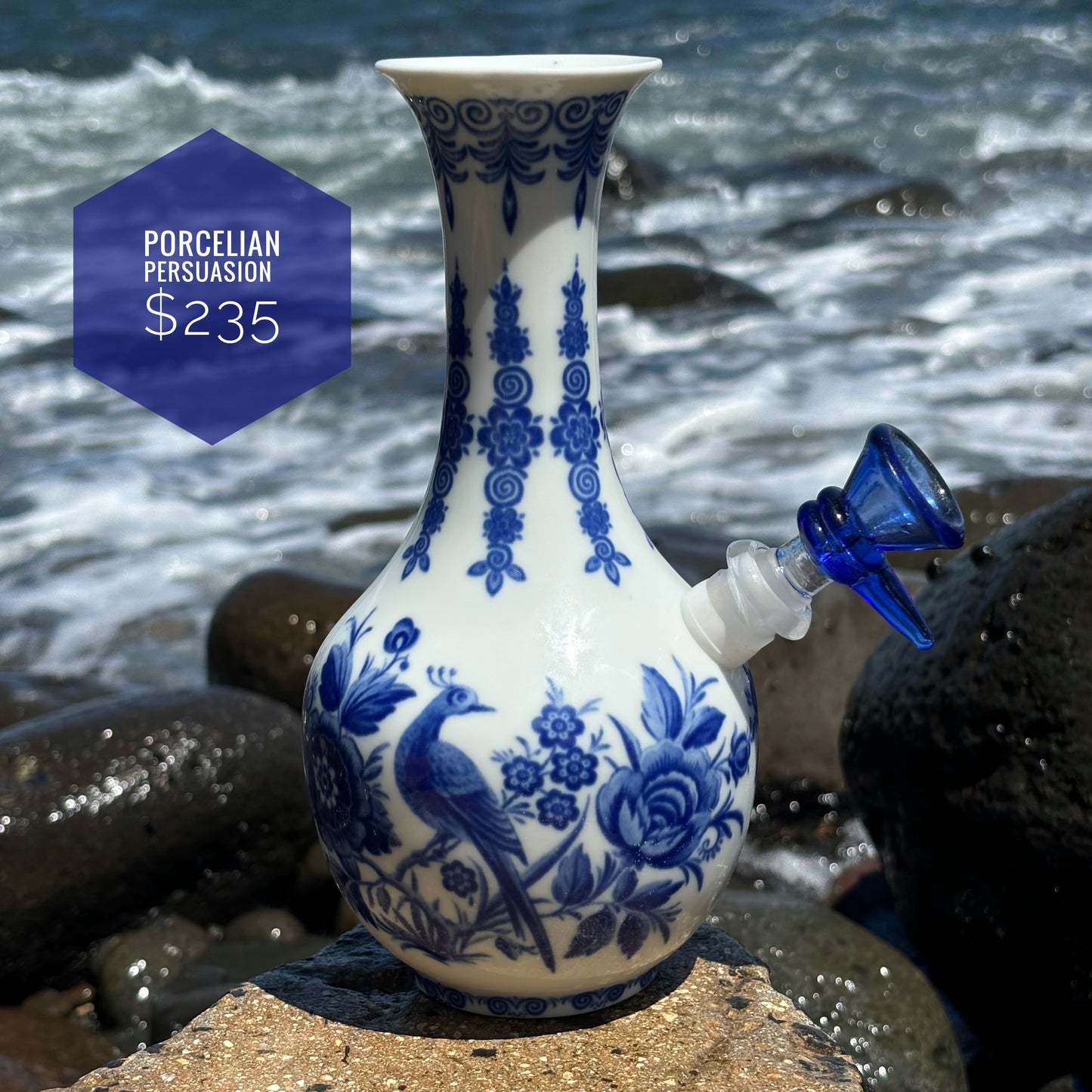 “Porcelain Persuasion” Vintage China Upcycled Bong