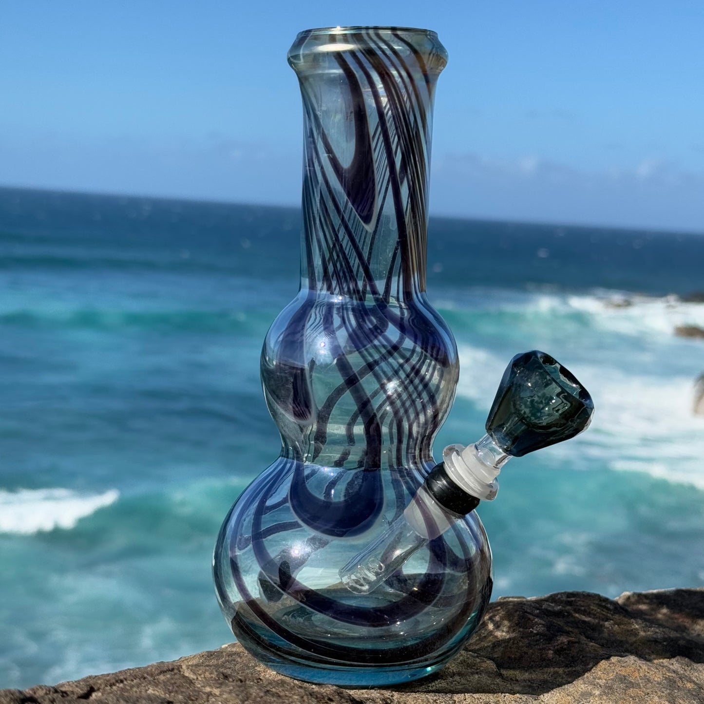 “Smoky Chalice” Vintage Upcycled Glass Vase Bong
