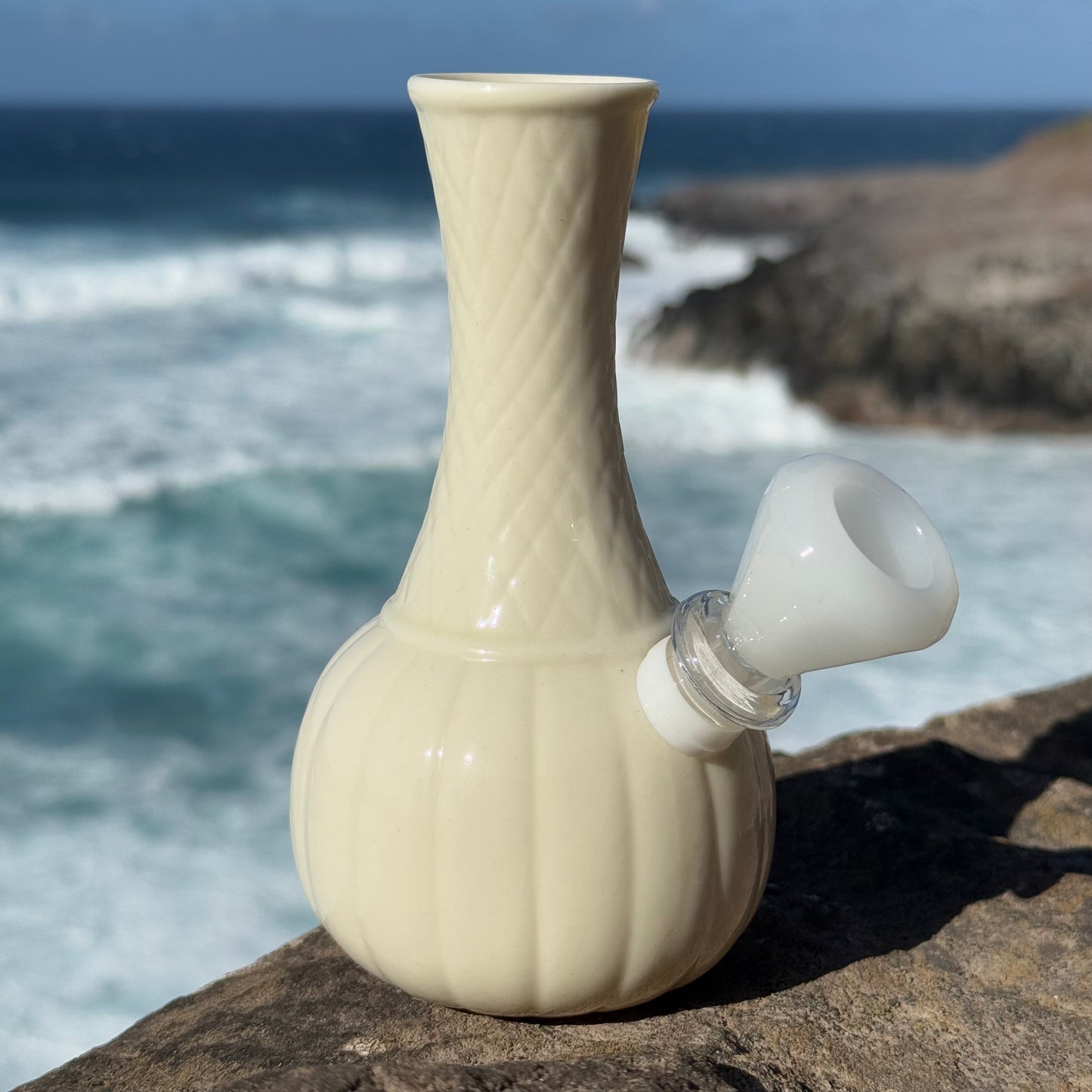Vintage Ceramic Vase Bong “Cream Drop”