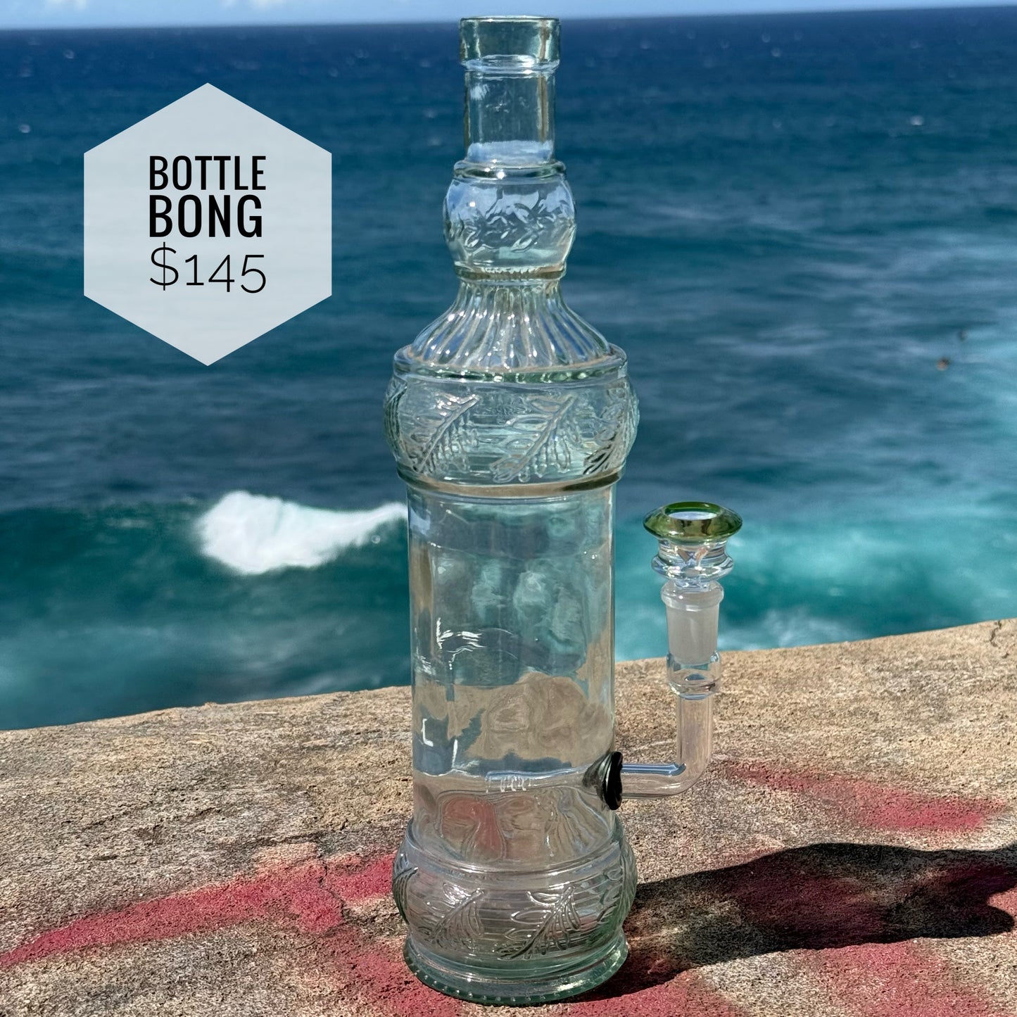 Bottle Bong Upcycled Vintage Glass bottle