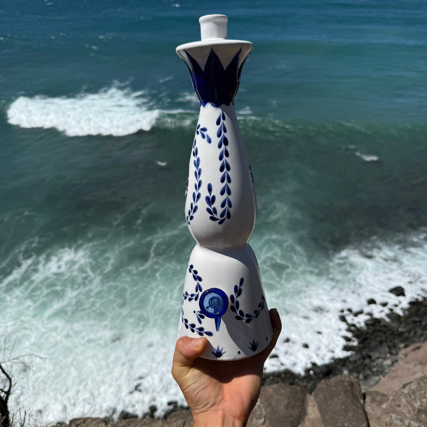 Vintage Glass Bong “Cobalt Luminescence”