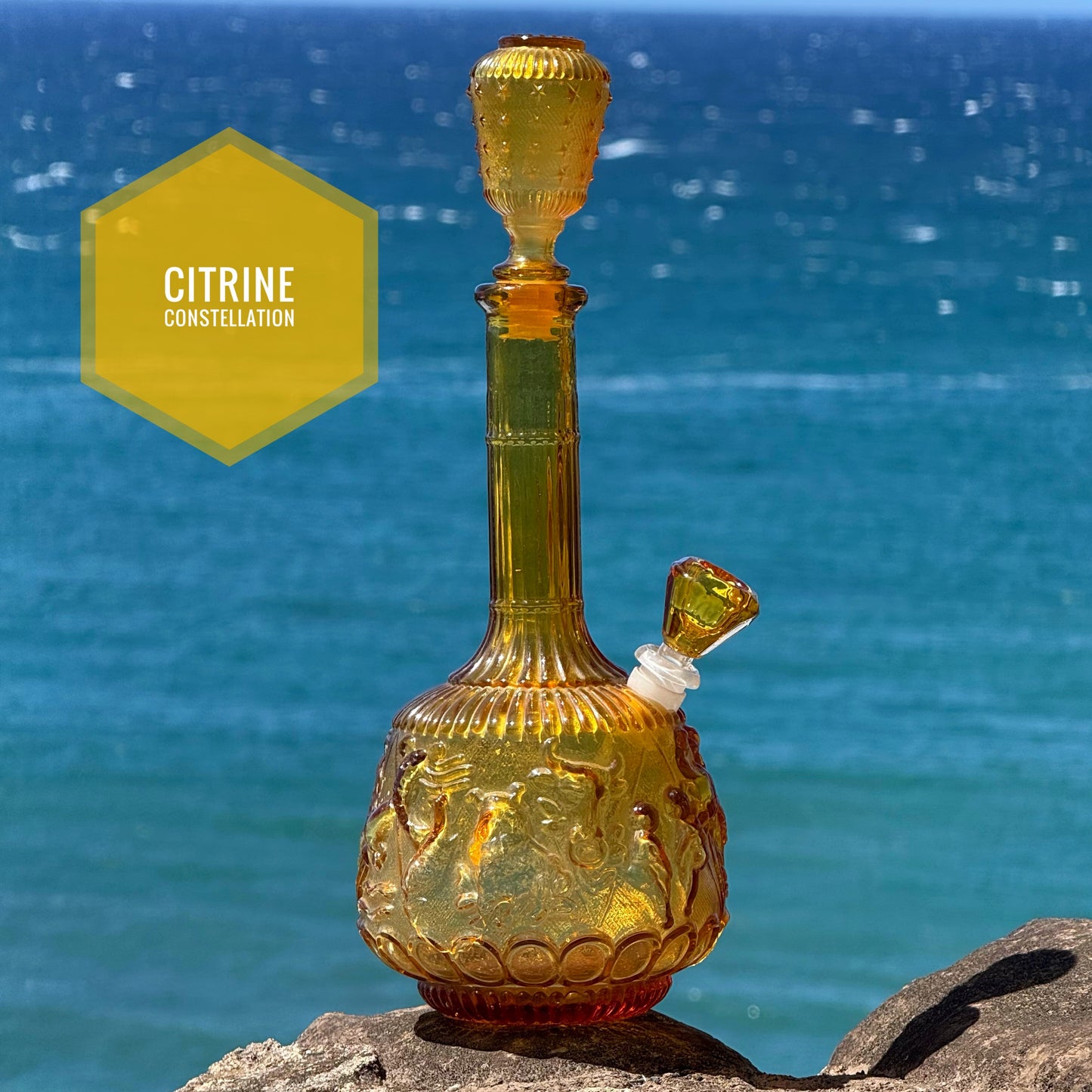 Vintage Decanter Bong “Citrine Constellation”