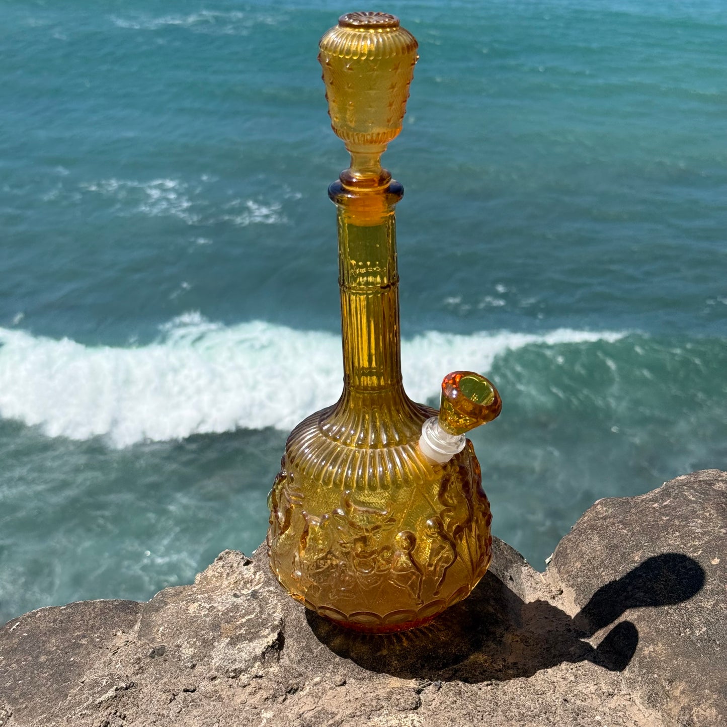 Vintage Decanter Bong “Citrine Constellation”