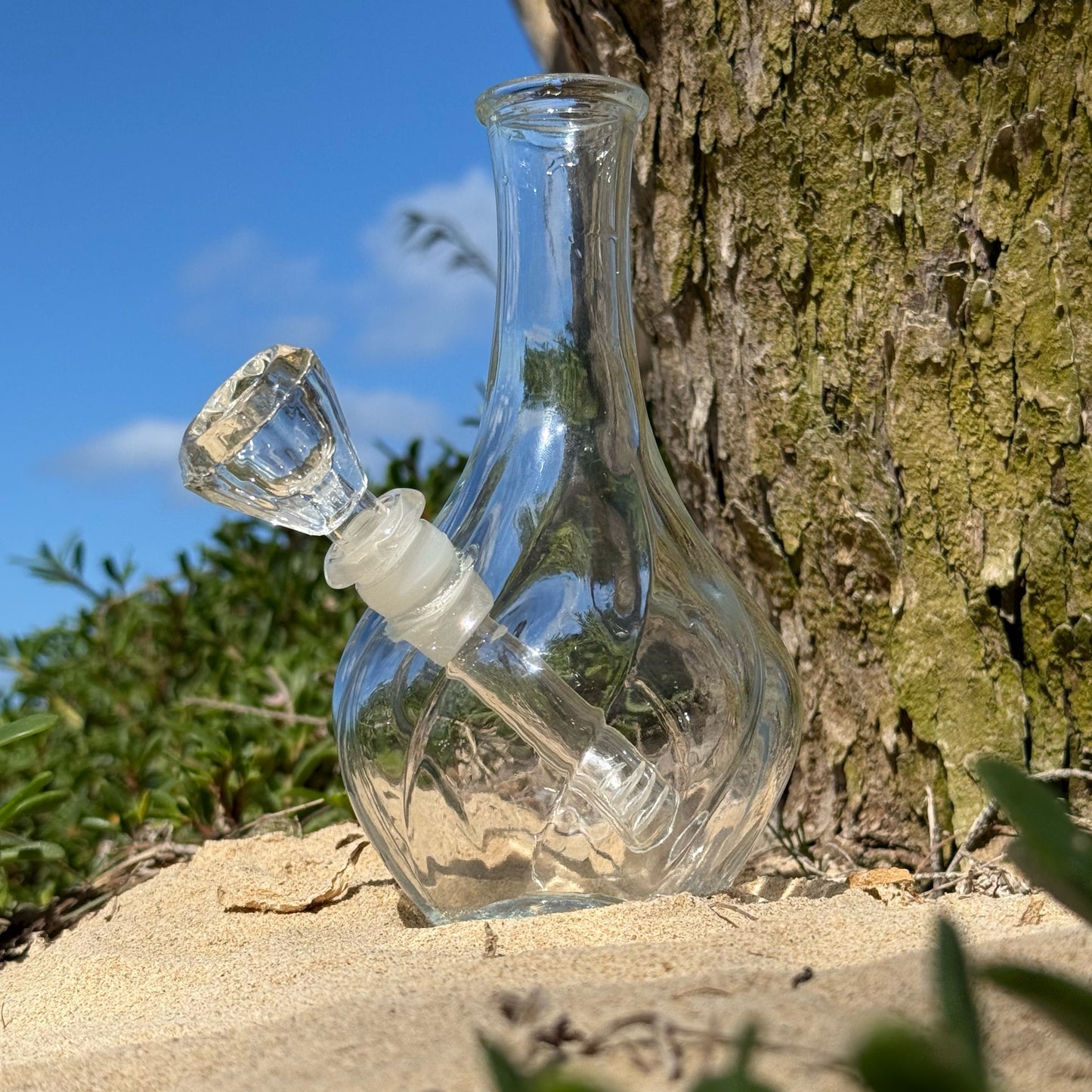 Clear Glass Vase Bong “Crystalline Goblet”